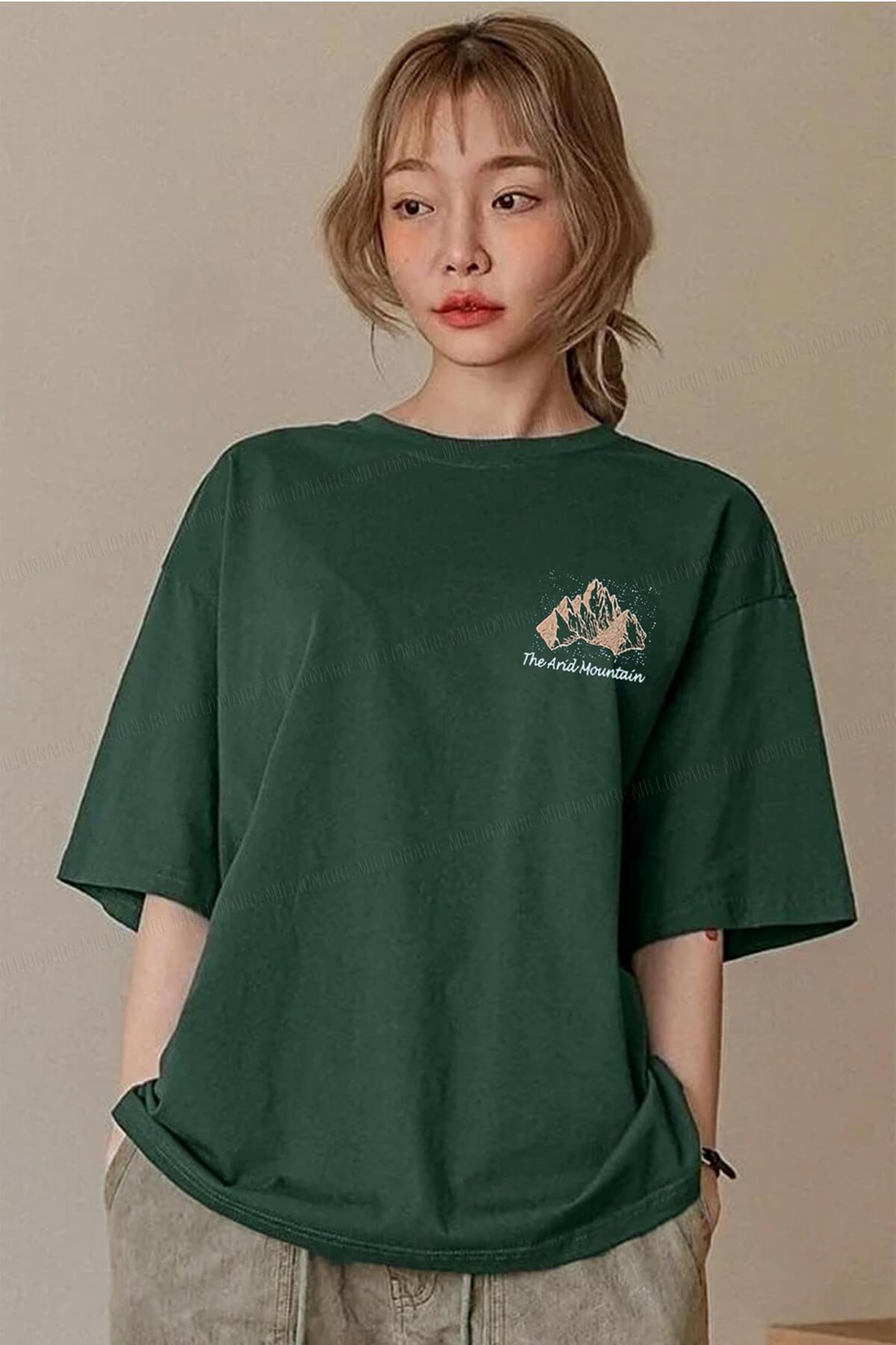 Arid Mountain Yeşil Oversize Salas Boyfriend Kadın T-Shirt