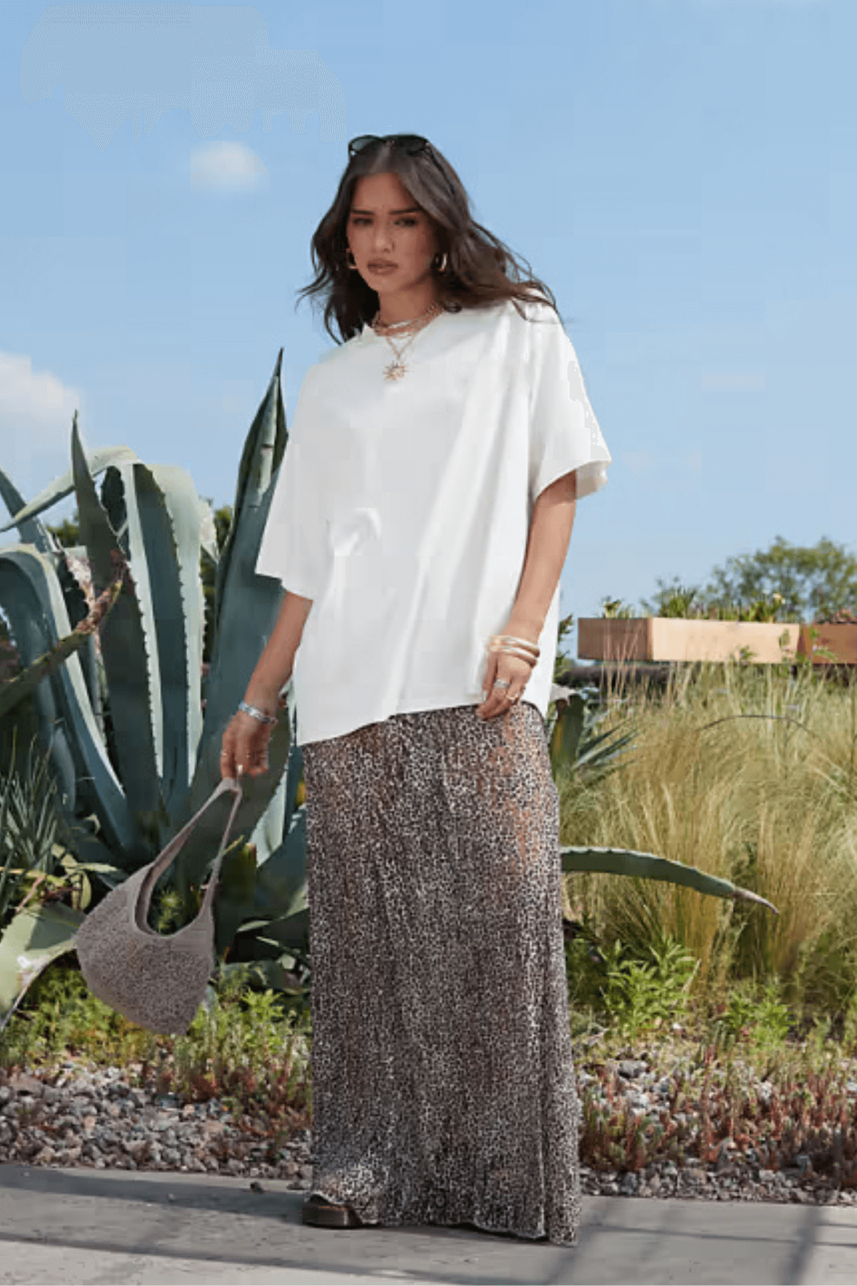 Beyaz Basic Düz Baskısız Oversize Salas Boyfriend Kadın T-Shirt