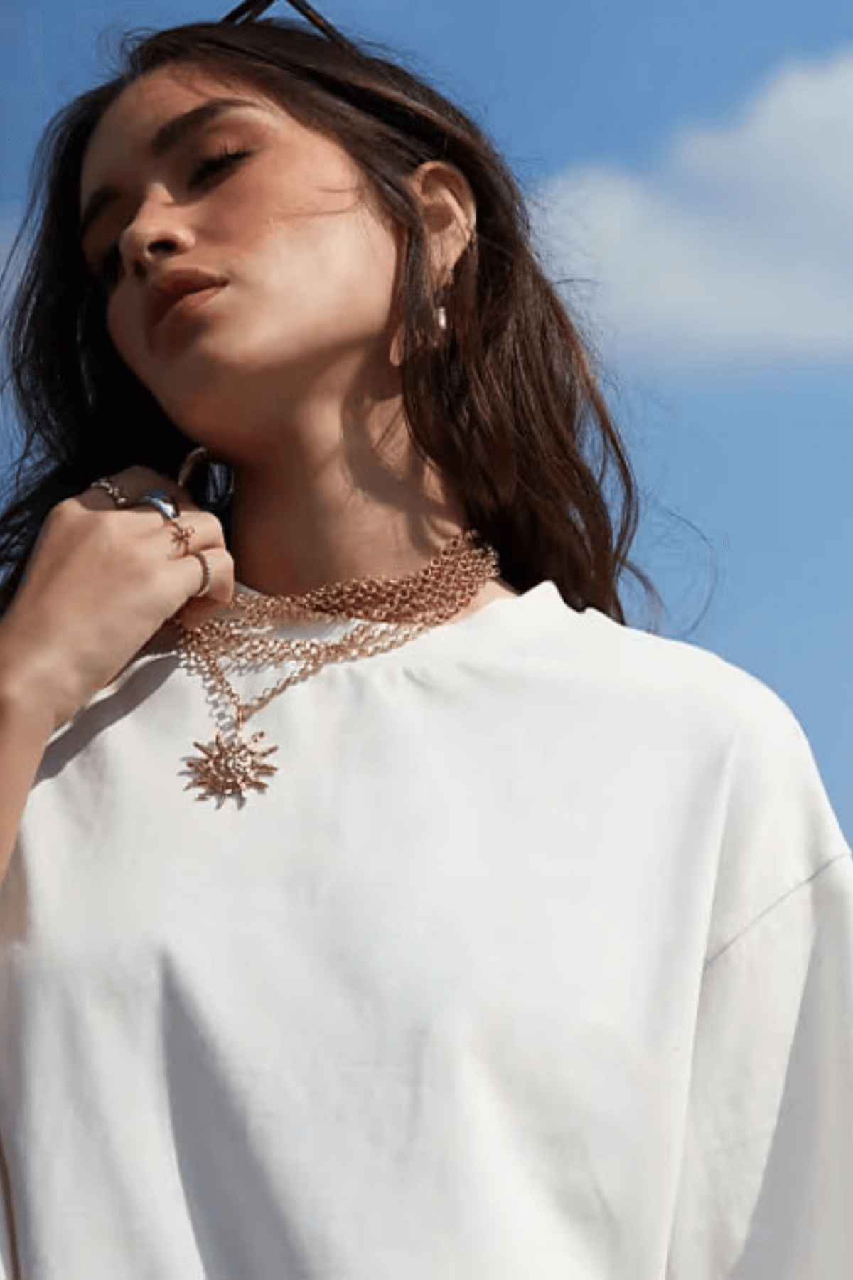 Beyaz Basic Düz Baskısız Oversize Salas Boyfriend Kadın T-Shirt