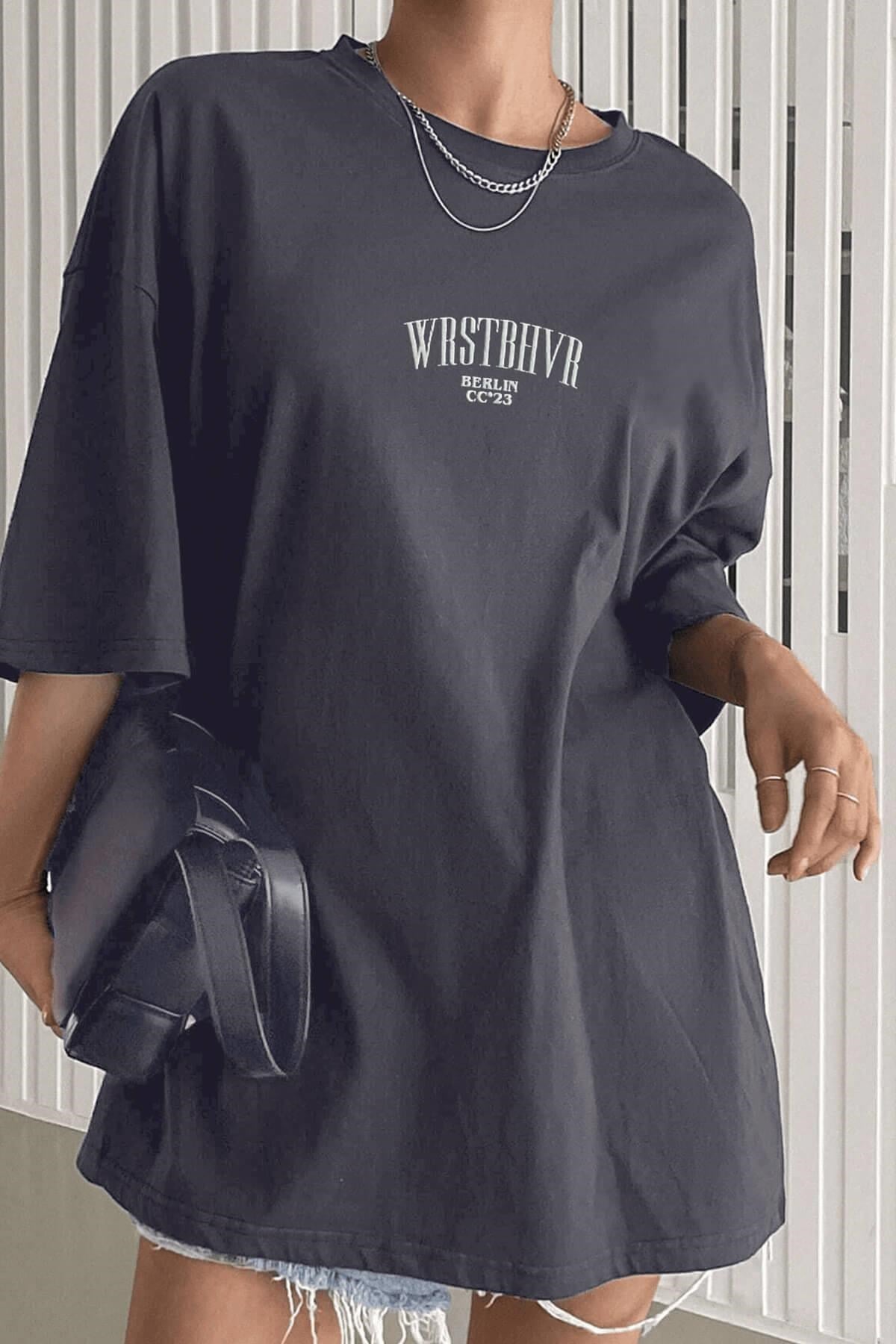 Dont Announce Füme Oversize Salas Boyfriend Kadın T-Shirt