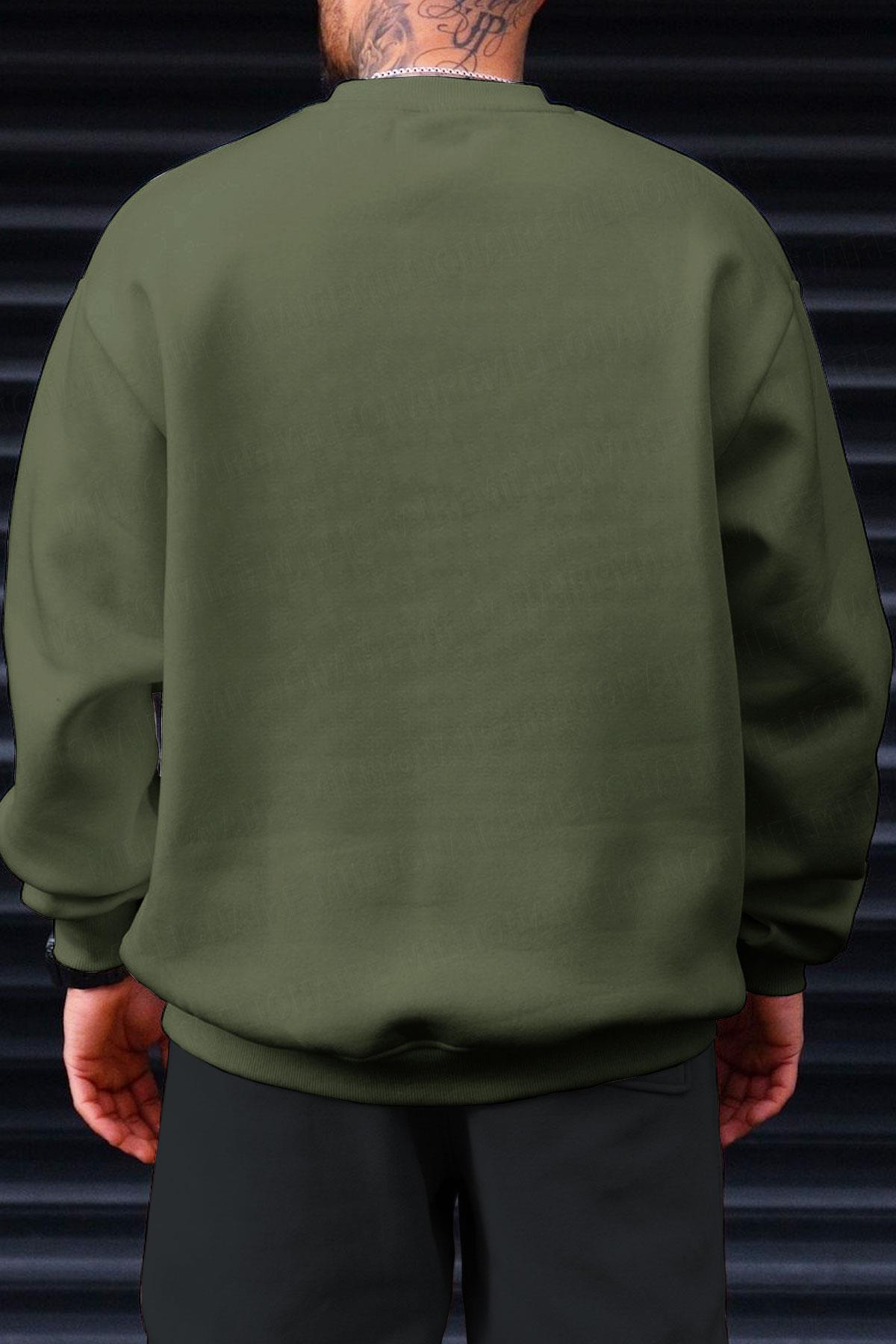 Düz Basic Baskısız Sıfır Bisiklet Yaka Oversize Salaş Sweatshirt Sweat