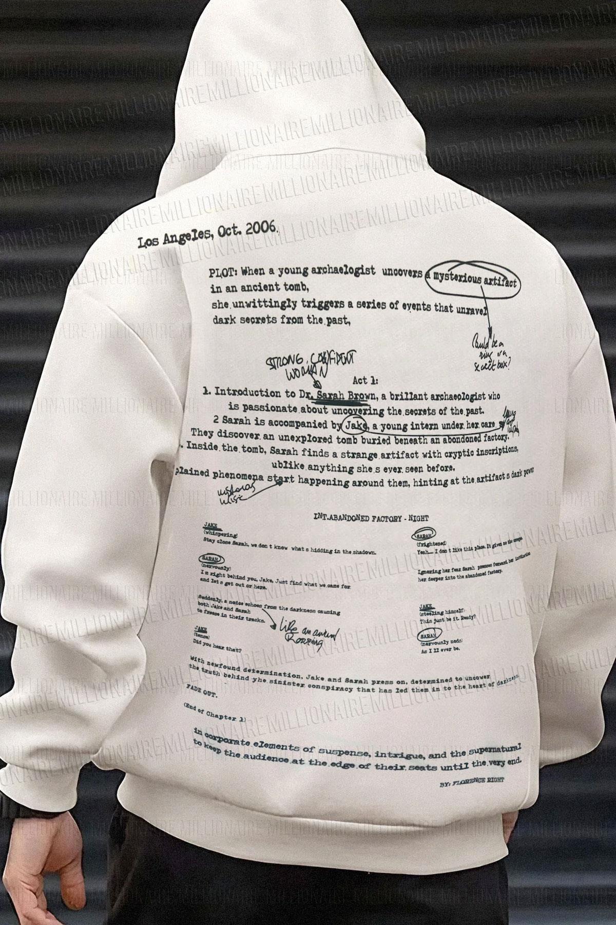 Düz Kapüşonlu Oversize 3 iplik Şardonlu Salaş Bol Kesim Hoodie Sweatshirt