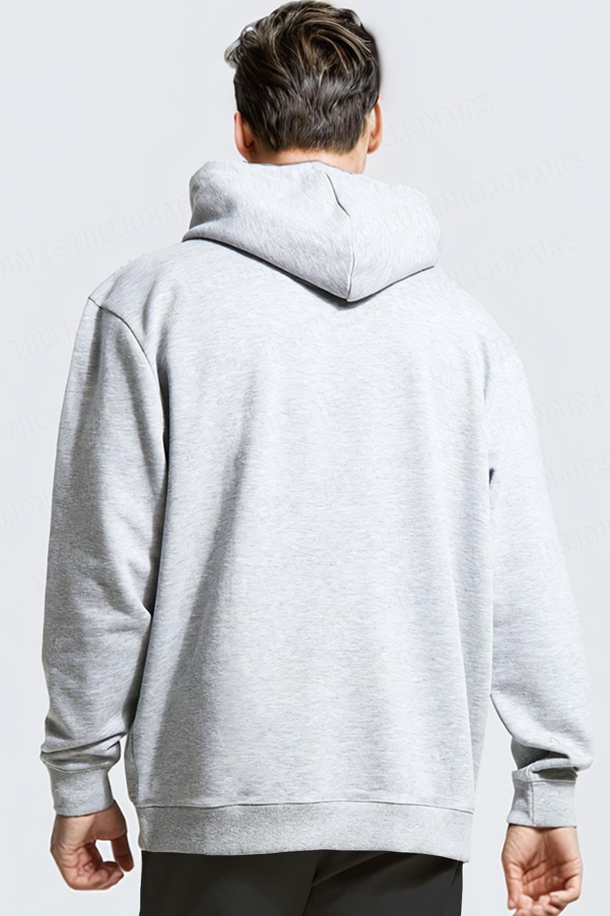 Düz Kapüşonlu Oversize 3 iplik Şardonlu Salaş Bol Kesim Hoodie Sweatshirt
