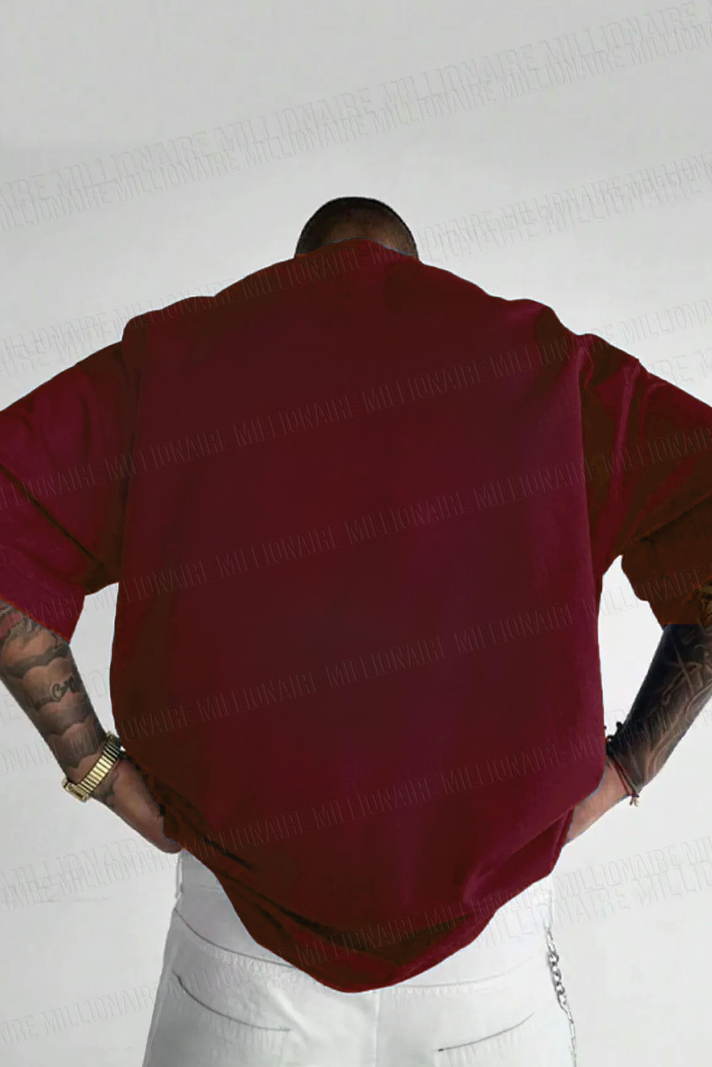 Erkek Bordo Spectacular Oversize Salas T-Shirt