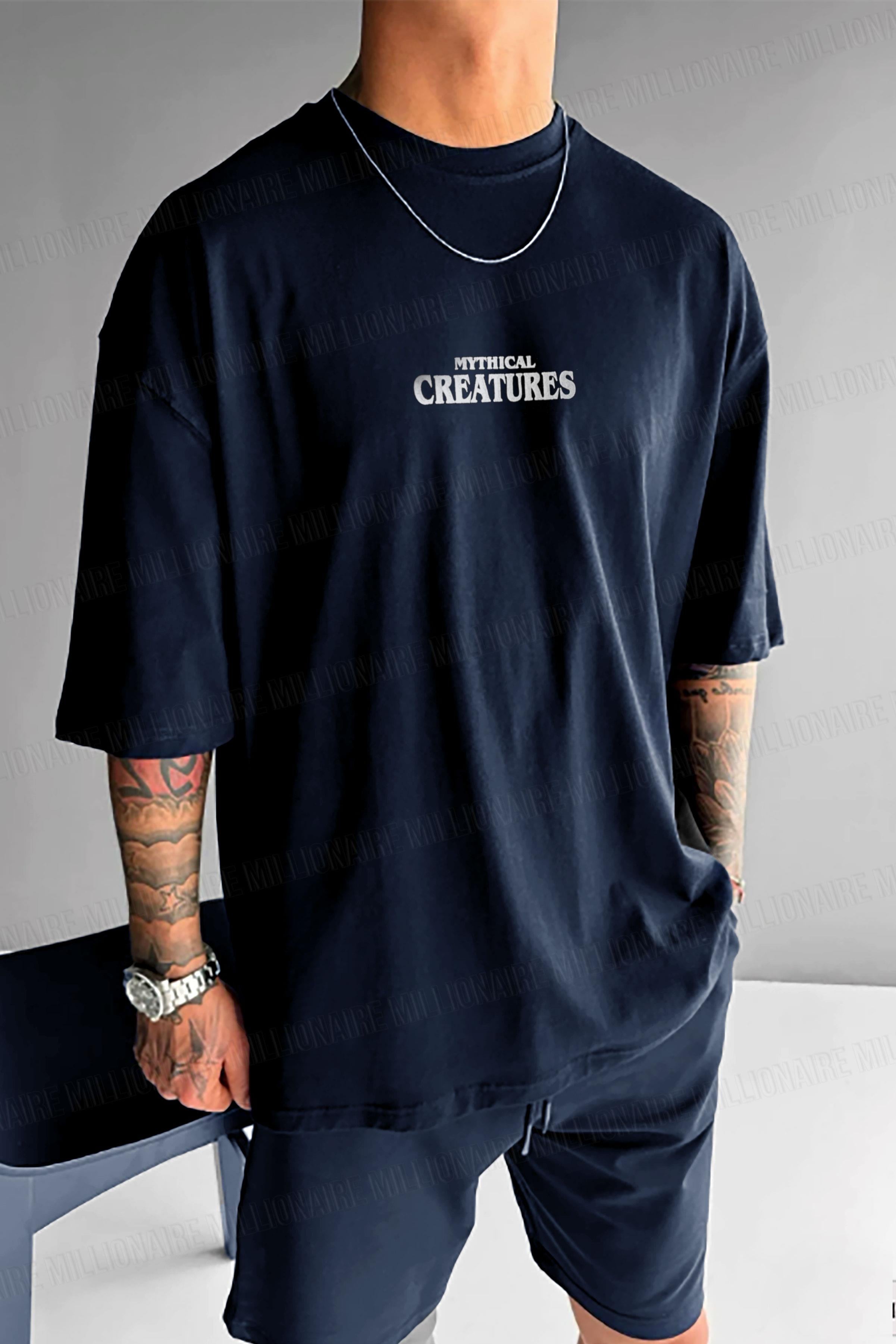 Erkek Creaturesı Oversize Fit Bol Geniş Kalıp Salaş Kesim T-shirt