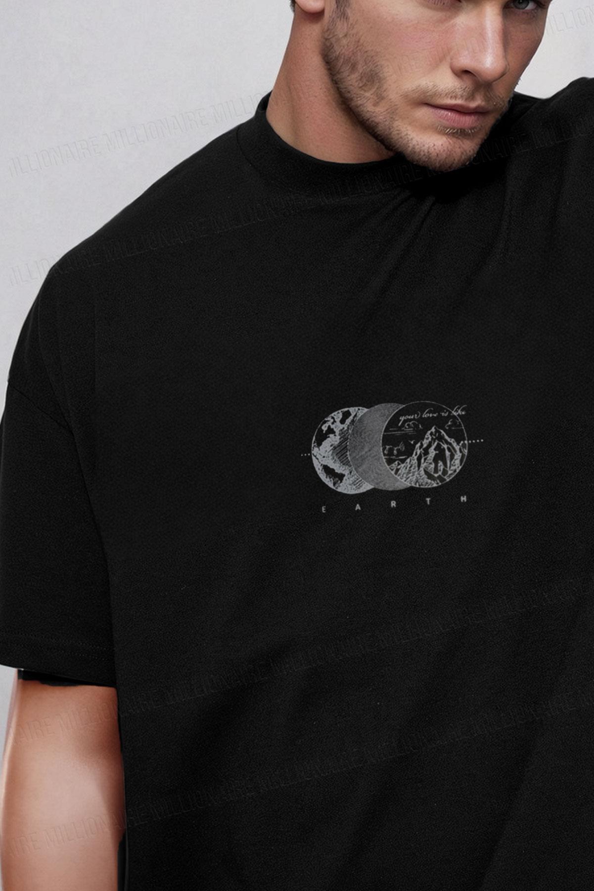 Erkek Eart Oversize Fit Bol Geniş Kalıp Salaş Kesim T-shirt