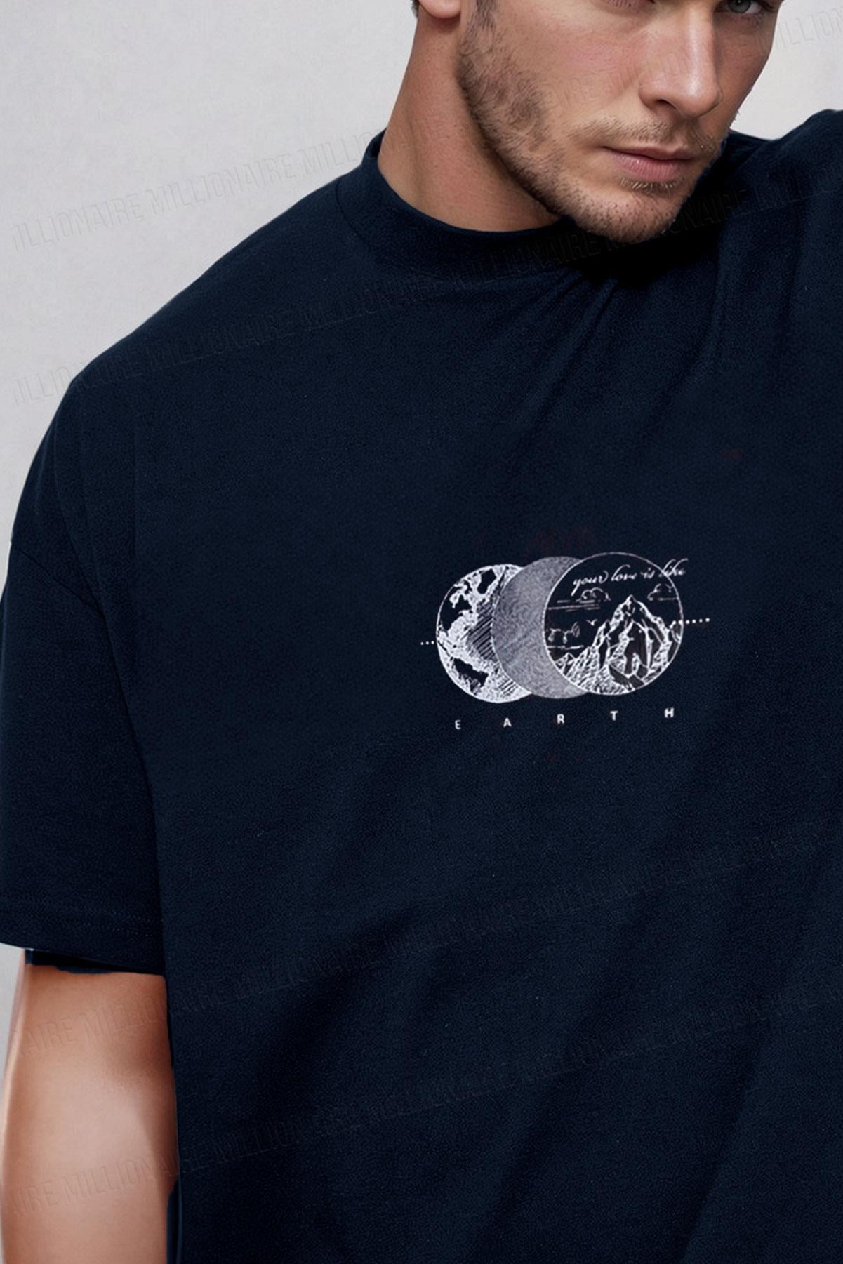 Erkek Eart Oversize Fit Bol Geniş Kalıp Salaş Kesim T-shirt