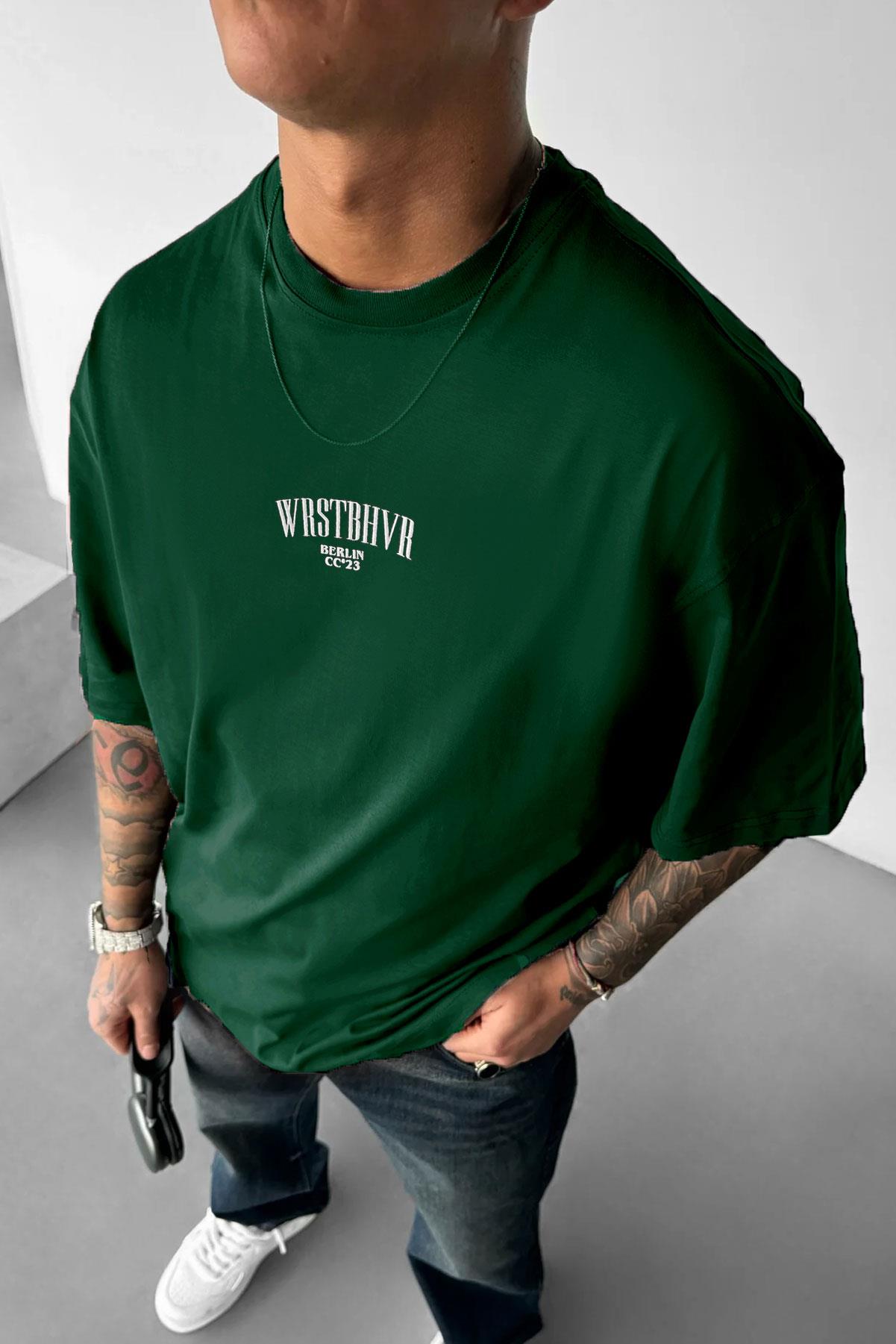 Erkek Nefti Dont Announce Kabaran Baskı Bisiklet Yaka Oversize Salas T-Shirt