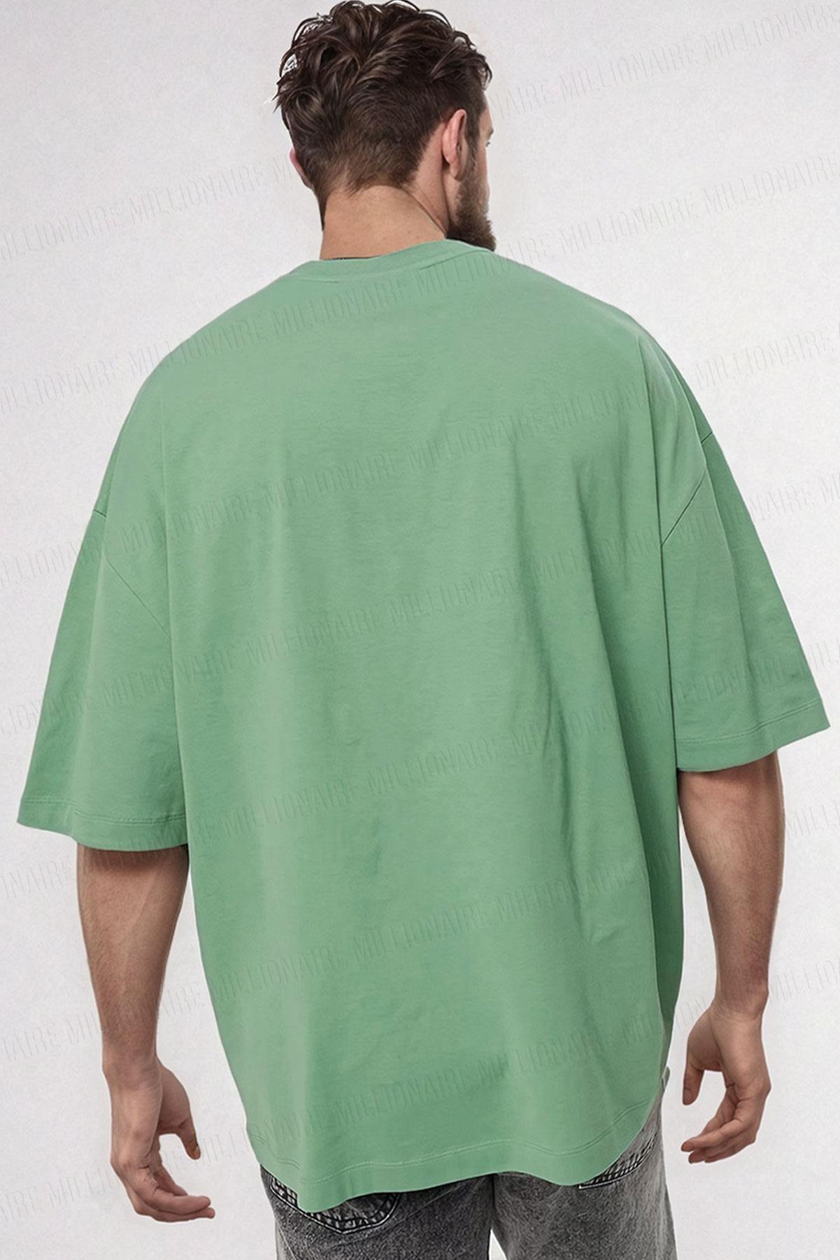 Erkek Spectacular Açık Yeşil Oversize Salas Boyfriend T-Shirt