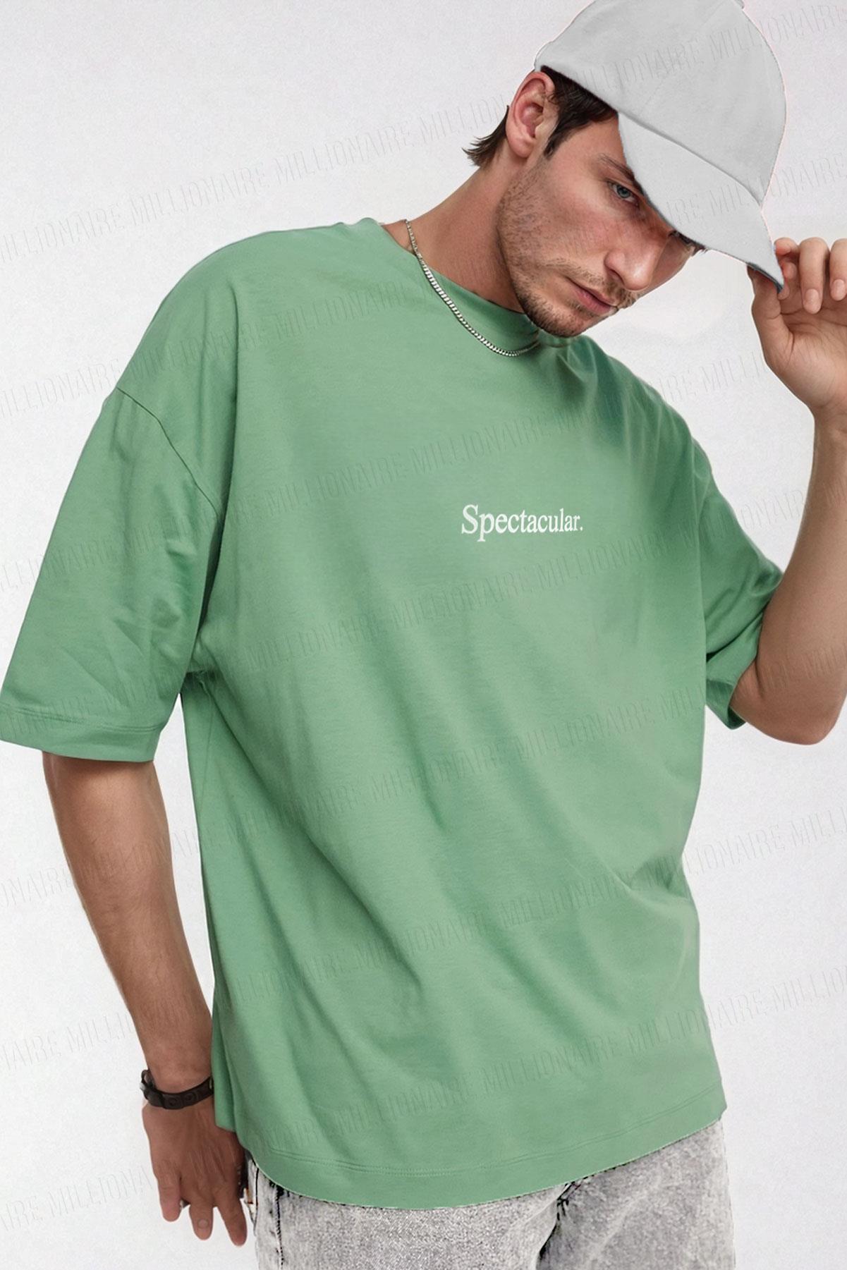 Erkek Spectacular Açık Yeşil Oversize Salas Boyfriend T-Shirt