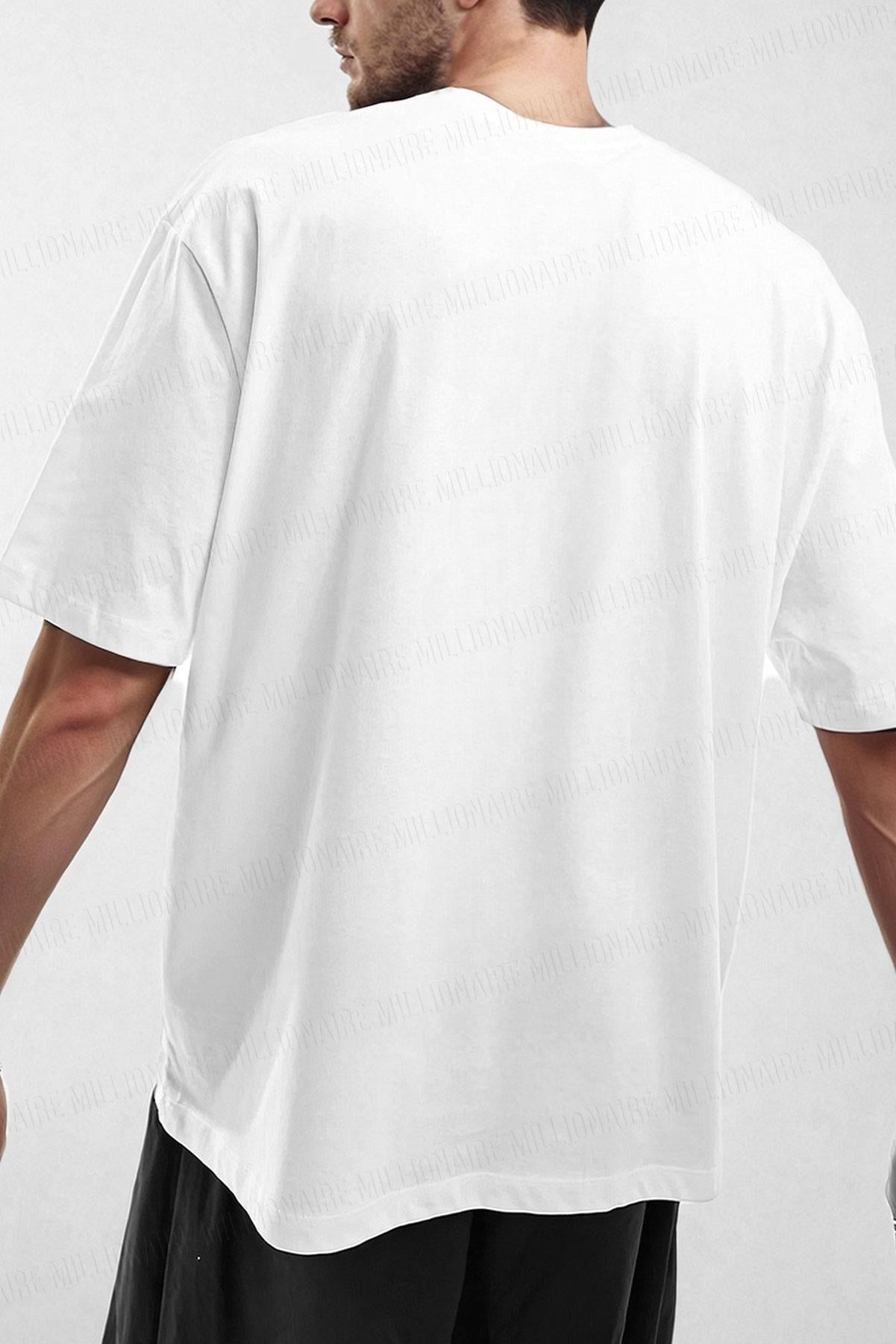 Erkek Spectacular Beyaz Oversize Salas Boyfriend T-Shirt