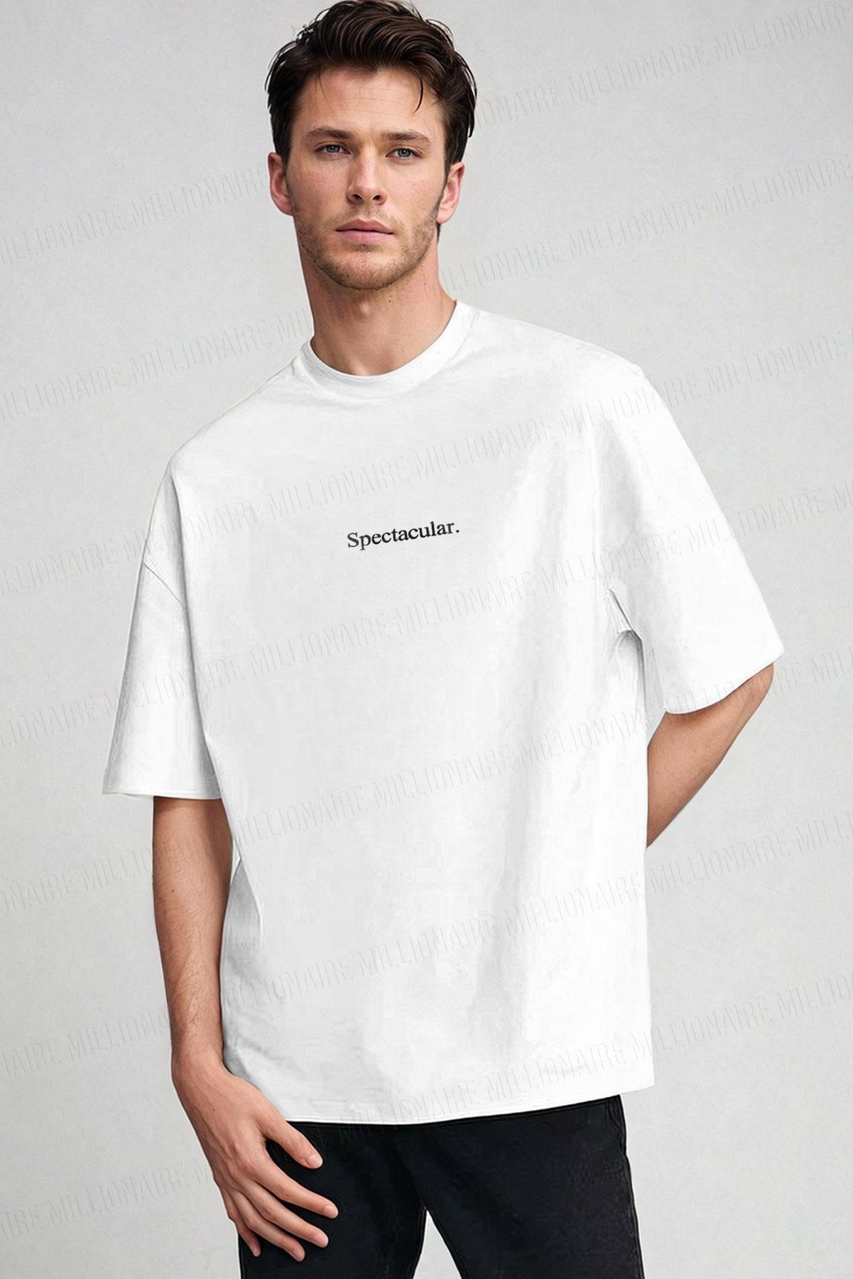 Erkek Spectacular Beyaz Oversize Salas Boyfriend T-Shirt