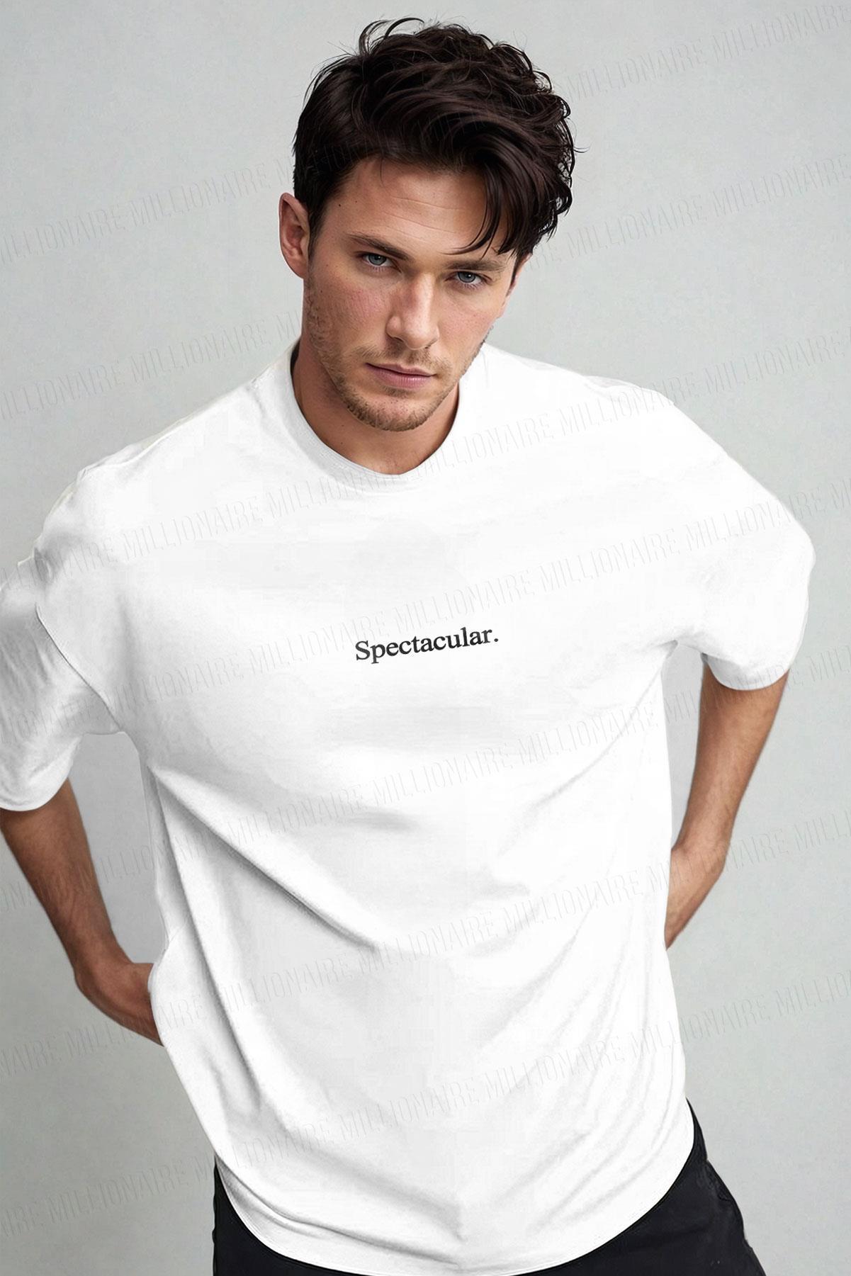 Erkek Spectacular Beyaz Oversize Salas Boyfriend T-Shirt