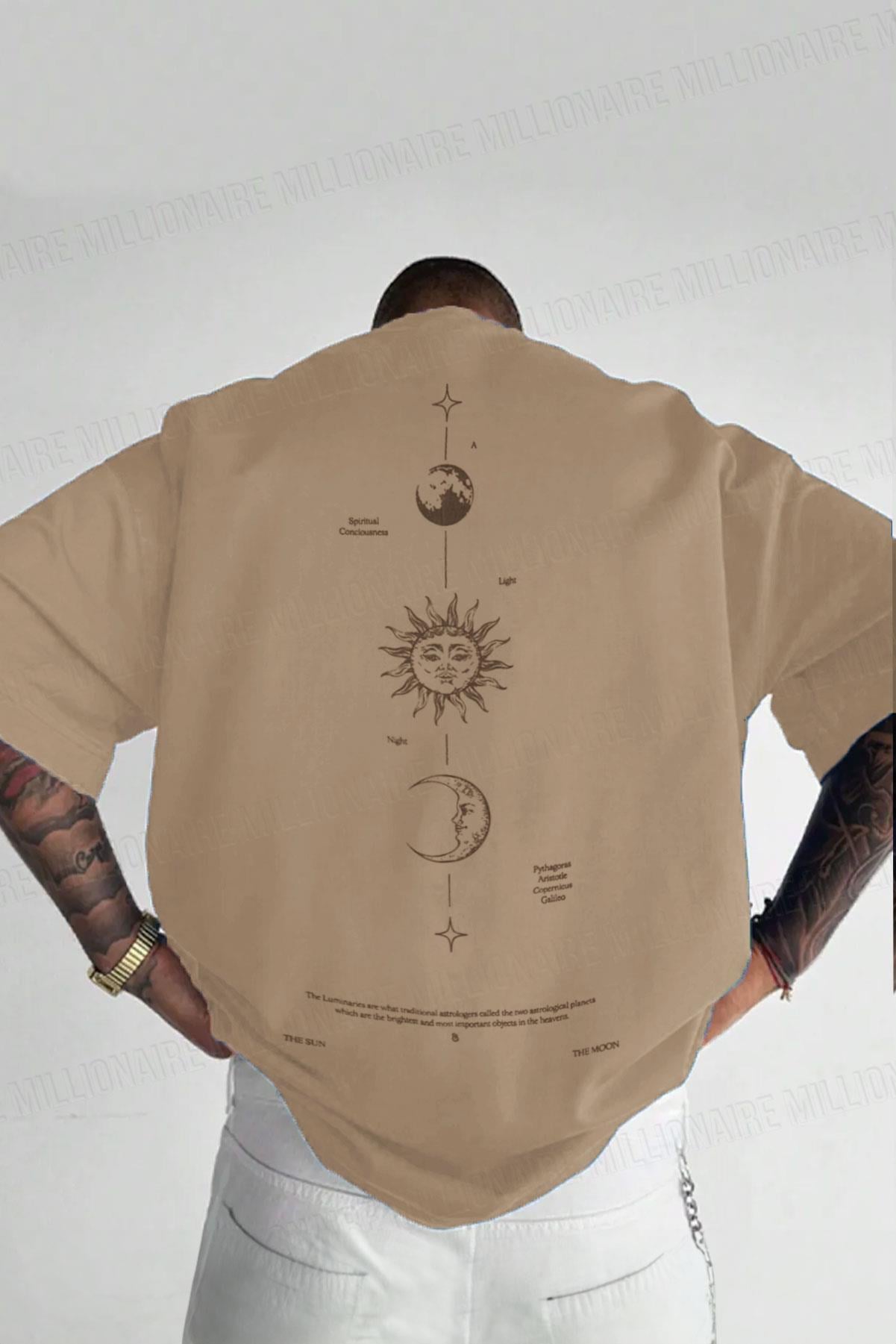 Erkek The Moon Camel Bisiklet Yaka Oversize Salas T-Shirt