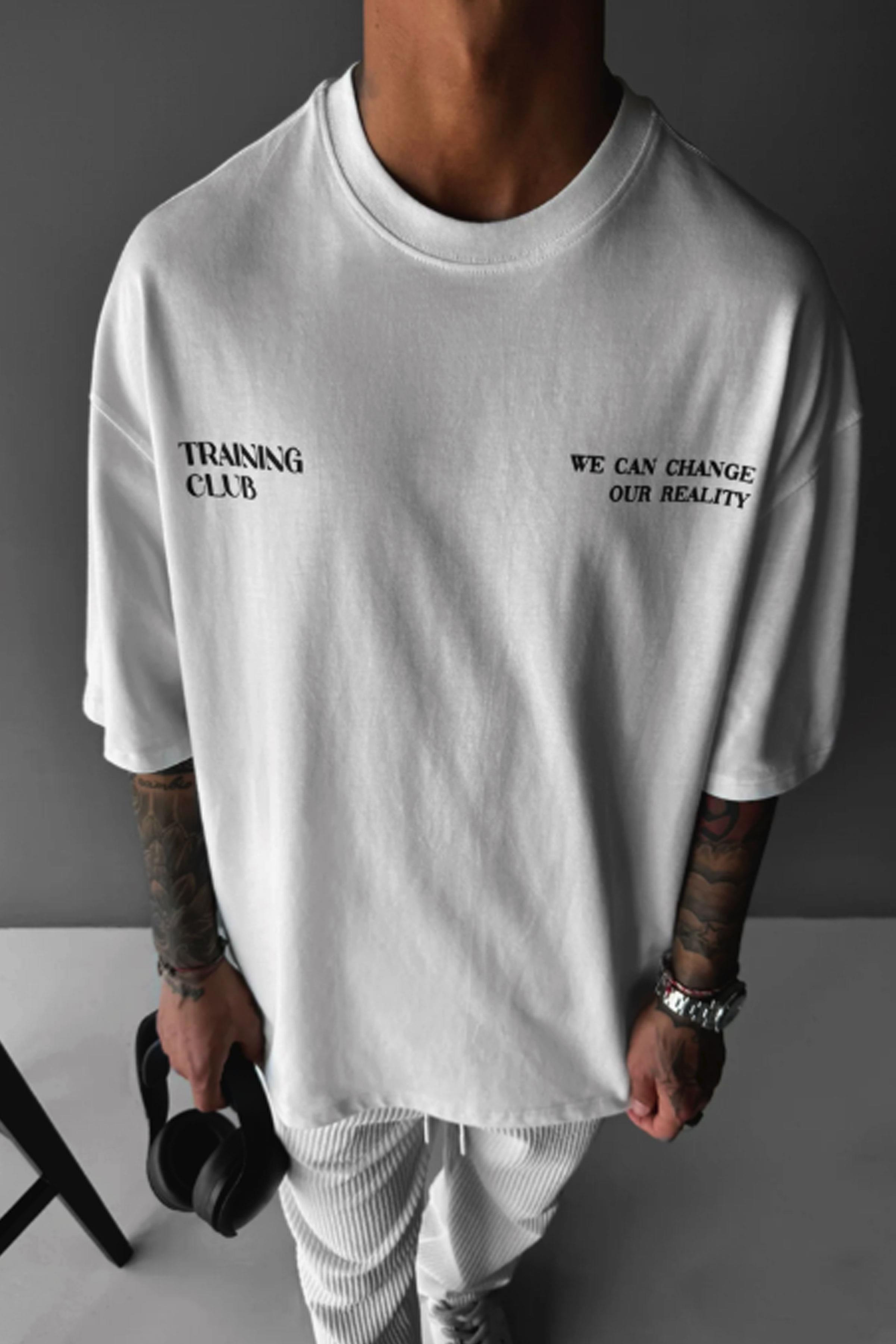 Erkek Training Club Oversize Fit Bol Geniş Kalıp Salaş Kesim T-shirt