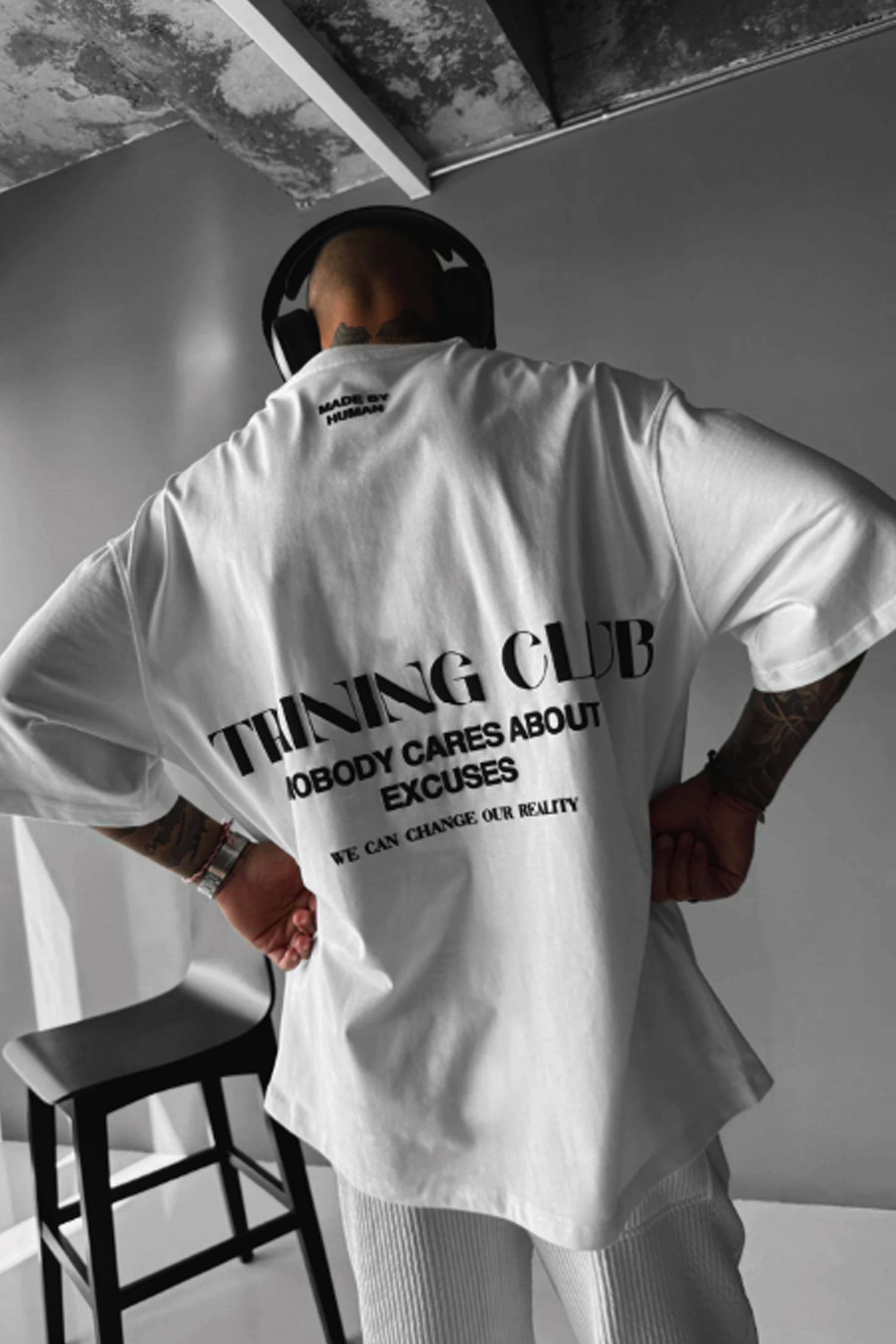 Erkek Training Club Oversize Fit Bol Geniş Kalıp Salaş Kesim T-shirt