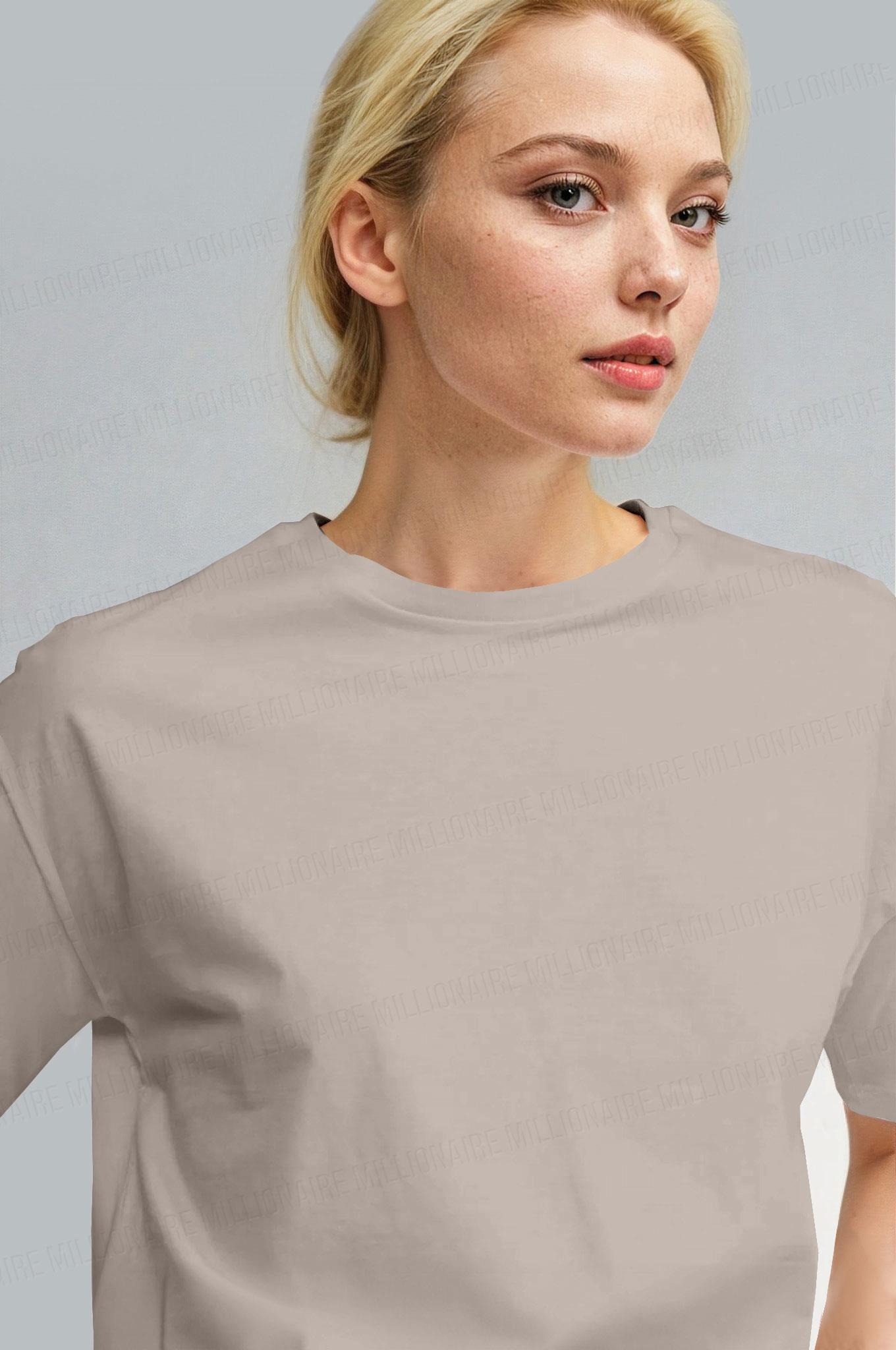 Kadın Gri %100 Pamuk Nefes Alan Bisiklet Yaka Regular Fit Normal Kesim Baskisiz Basic T-Shirt