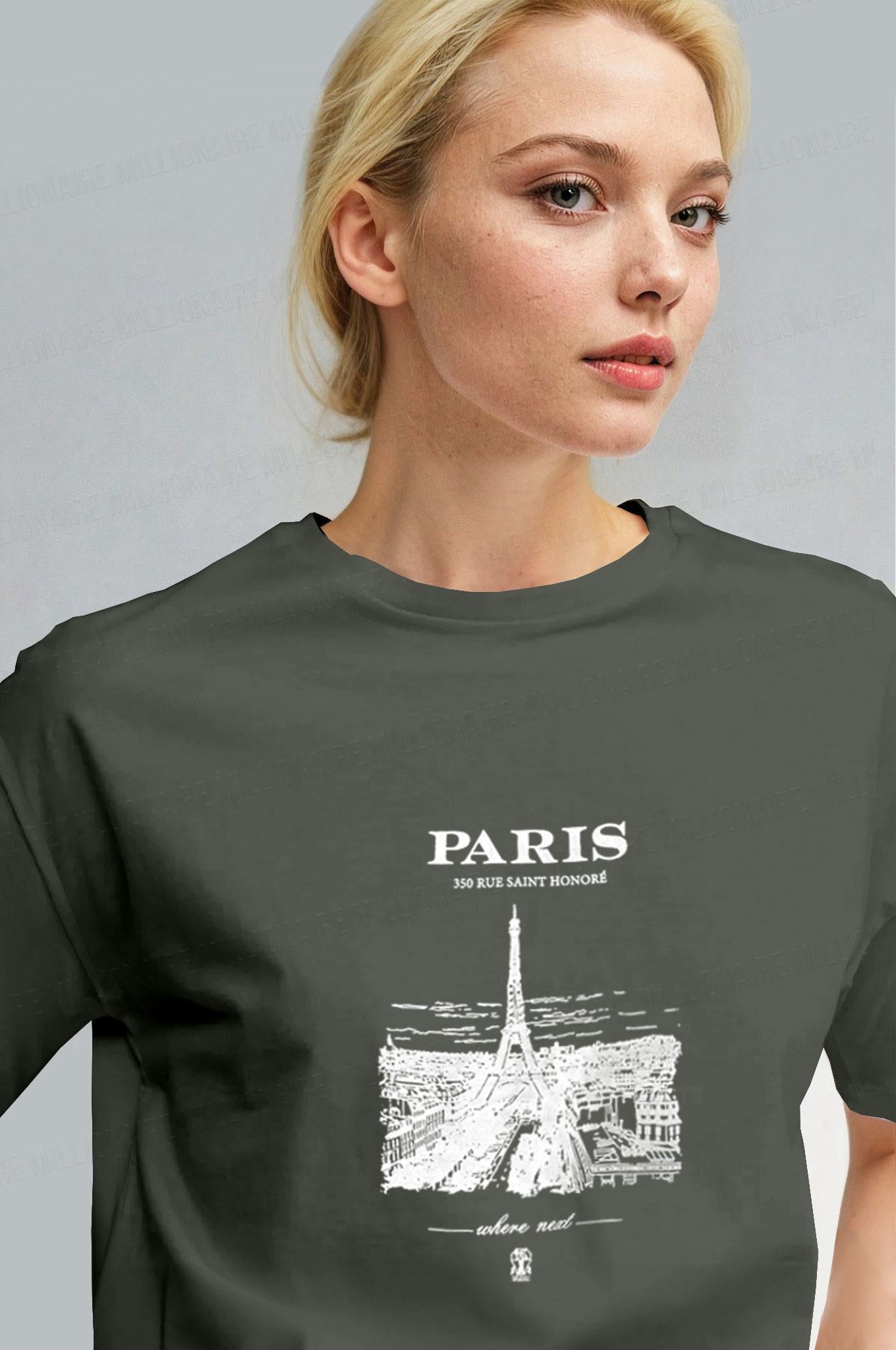 Kadın Haki Paris Regular Fit Normal Kalıp T-shirt