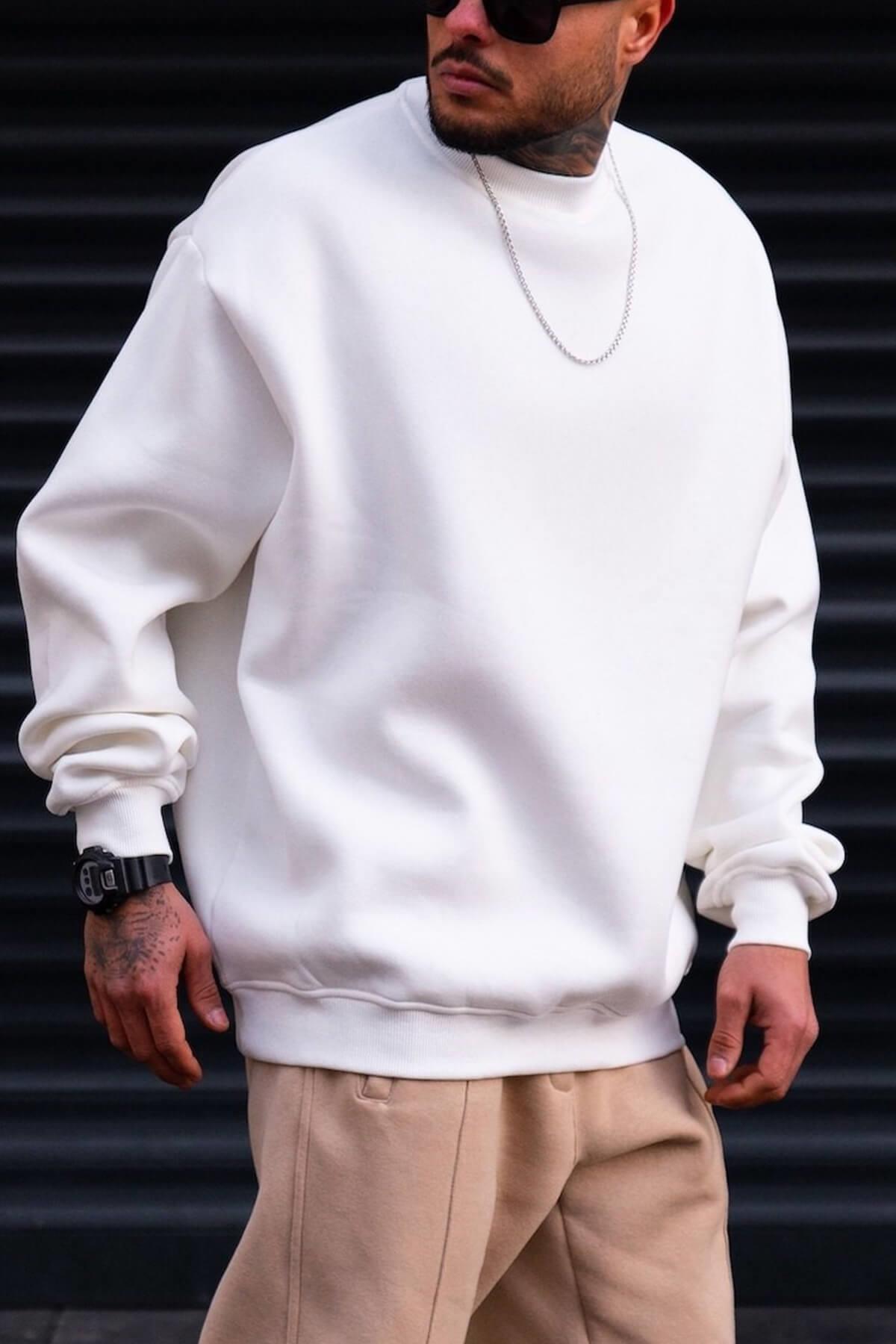 Men's Oversize Basic Sweatshirt Martin Valen White