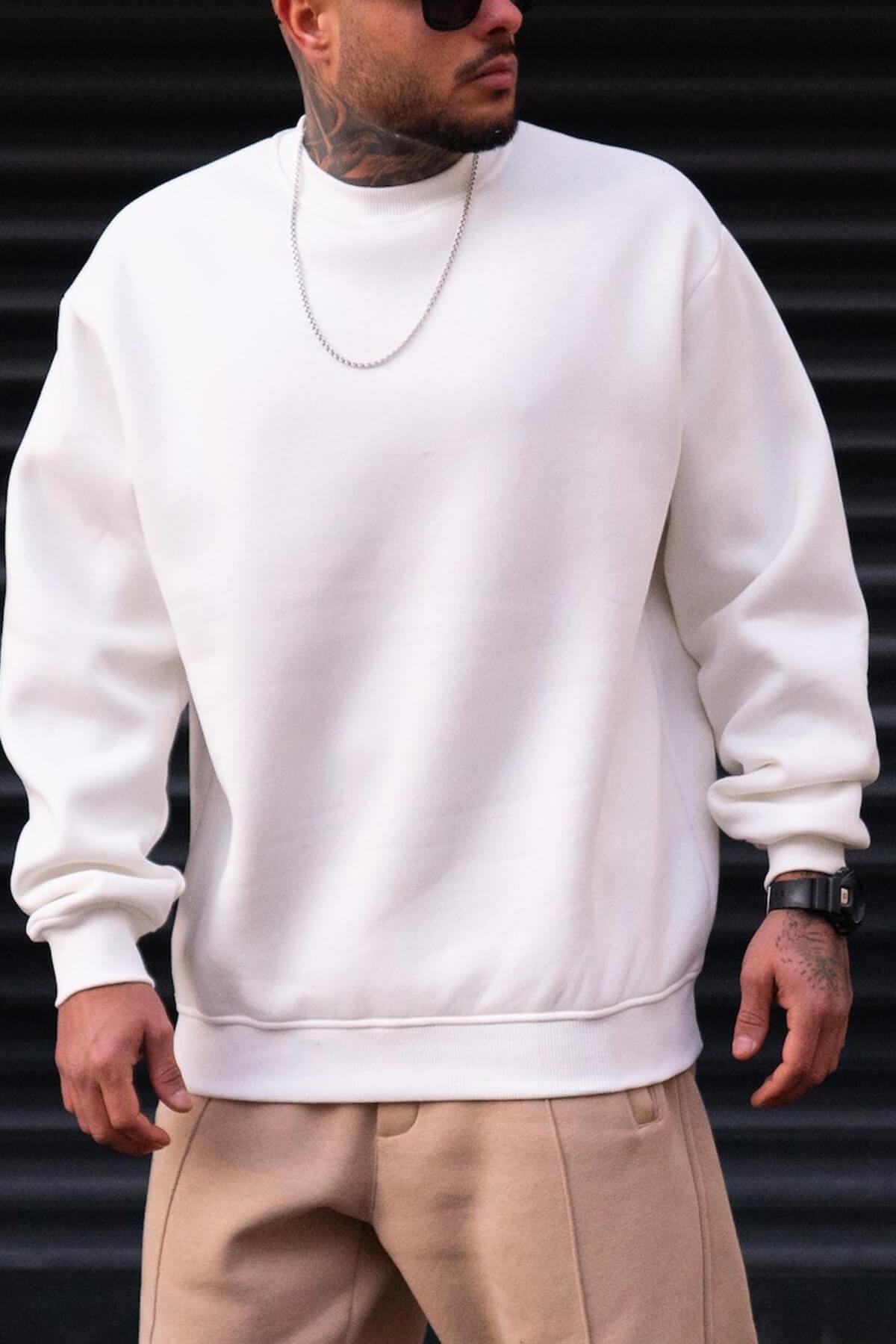 Men's Oversize Basic Sweatshirt Martin Valen White
