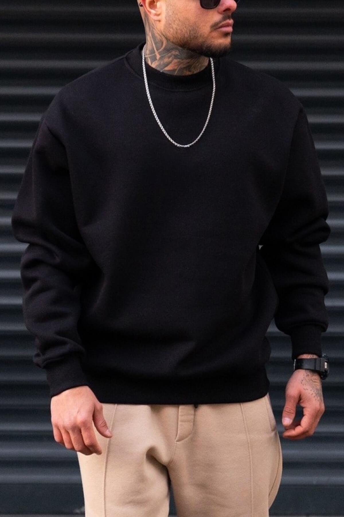 Men's Oversize Basic Sweatshirt Martin Valen Black