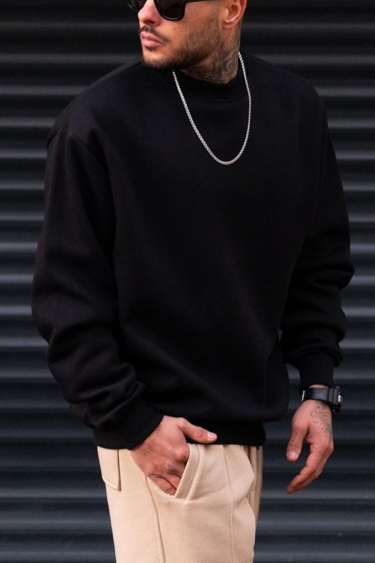 Men's Oversize Basic Sweatshirt Martin Valen Black