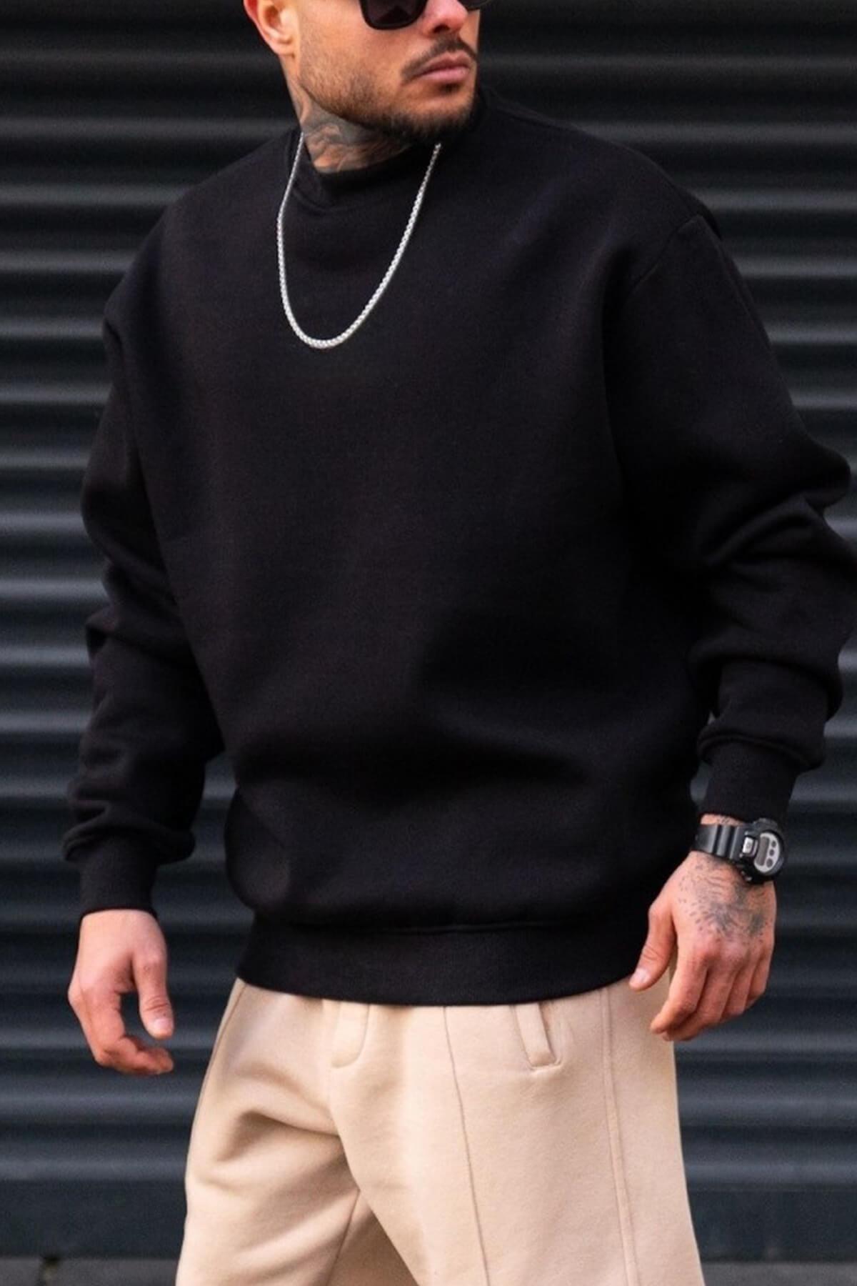 Men's Oversize Basic Sweatshirt Martin Valen Black