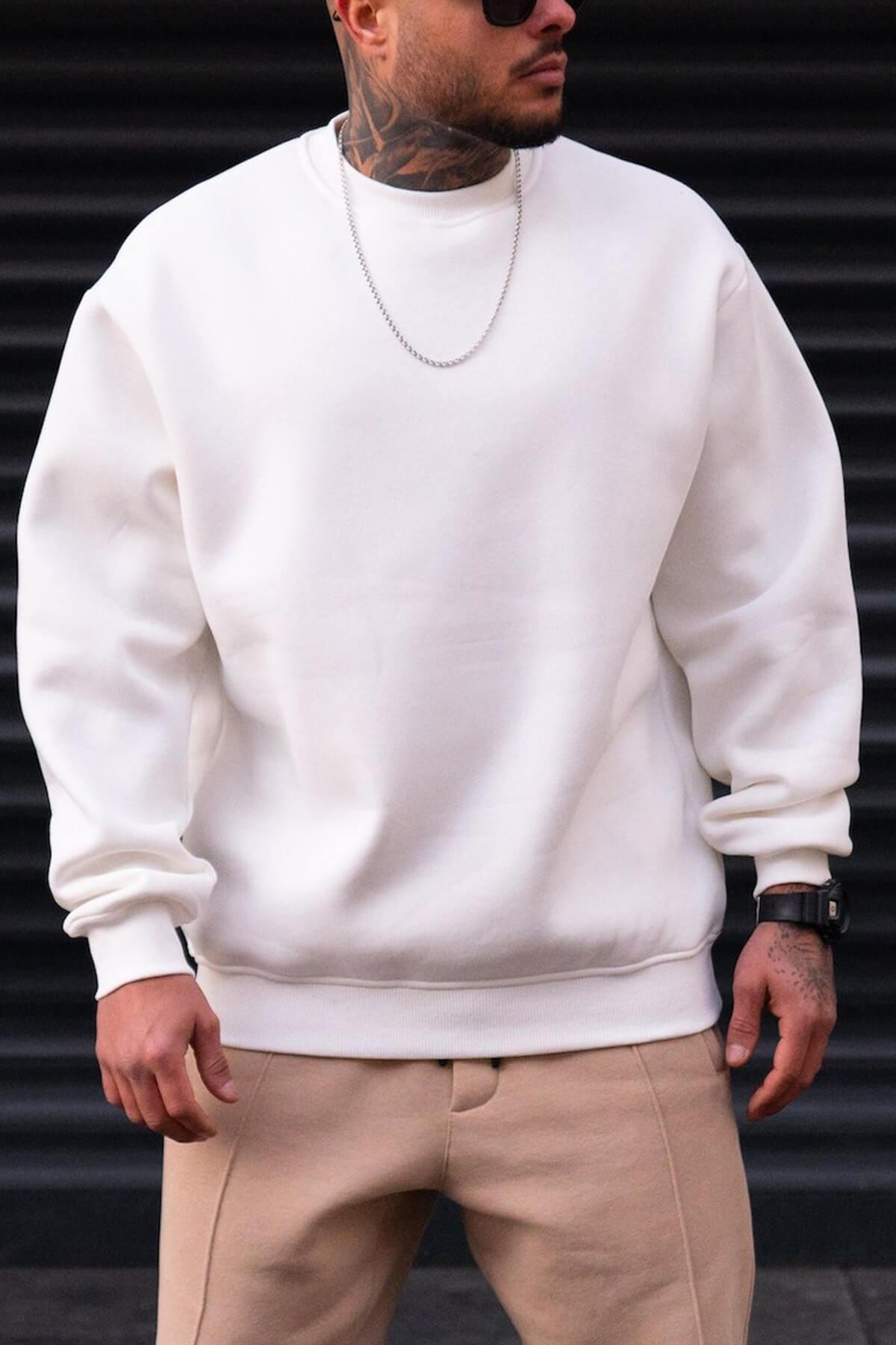 Men's Oversize Basic Sweatshirt Martin Valen White