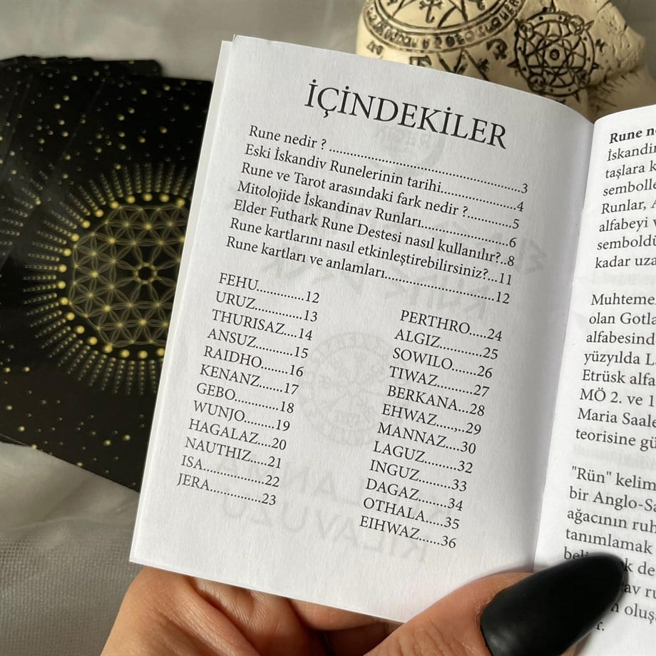  REGIN Elder Futhark Rune Tarot Destesi ve Rune Örtüsü