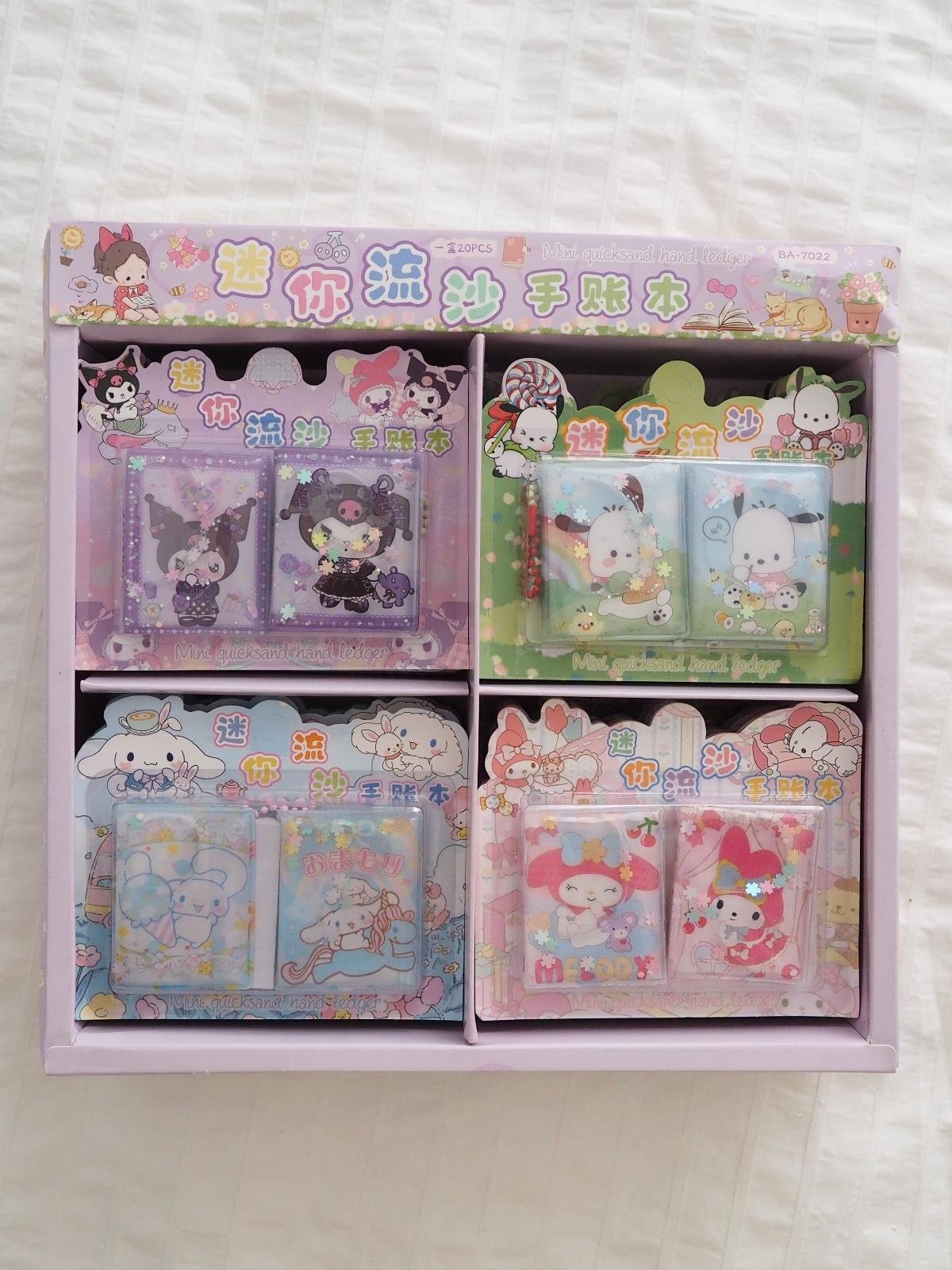 2li Anime Tasarımlı Mini Sulu Simli Anahtarlık Defter