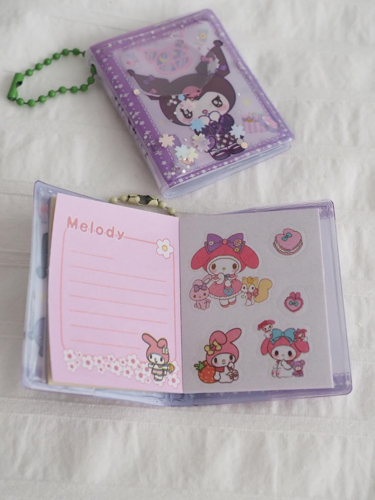 2li Anime Tasarımlı Mini Sulu Simli Anahtarlık Defter