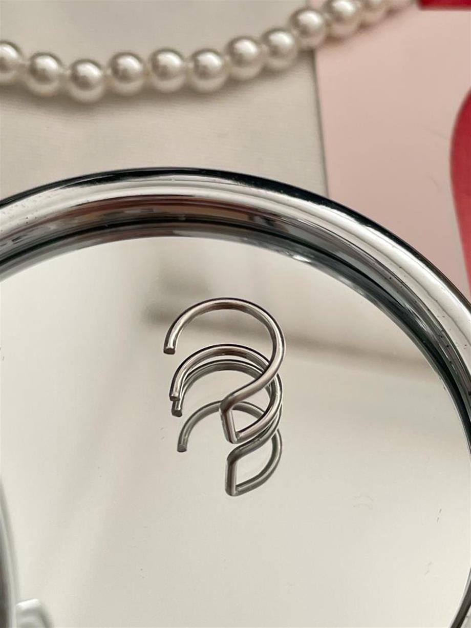 2li Halka Sıkıştırmalı Küpe Fake Piercing