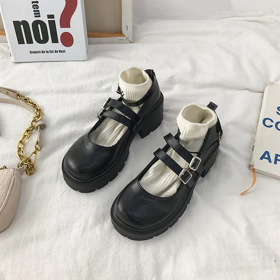 3 Kemerli Japan Styles Lolita Ayakkabı