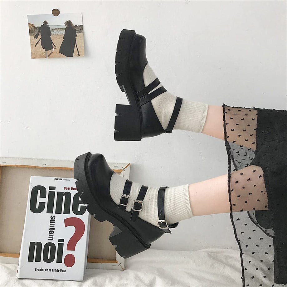 3 Kemerli Japan Styles Lolita Ayakkabı