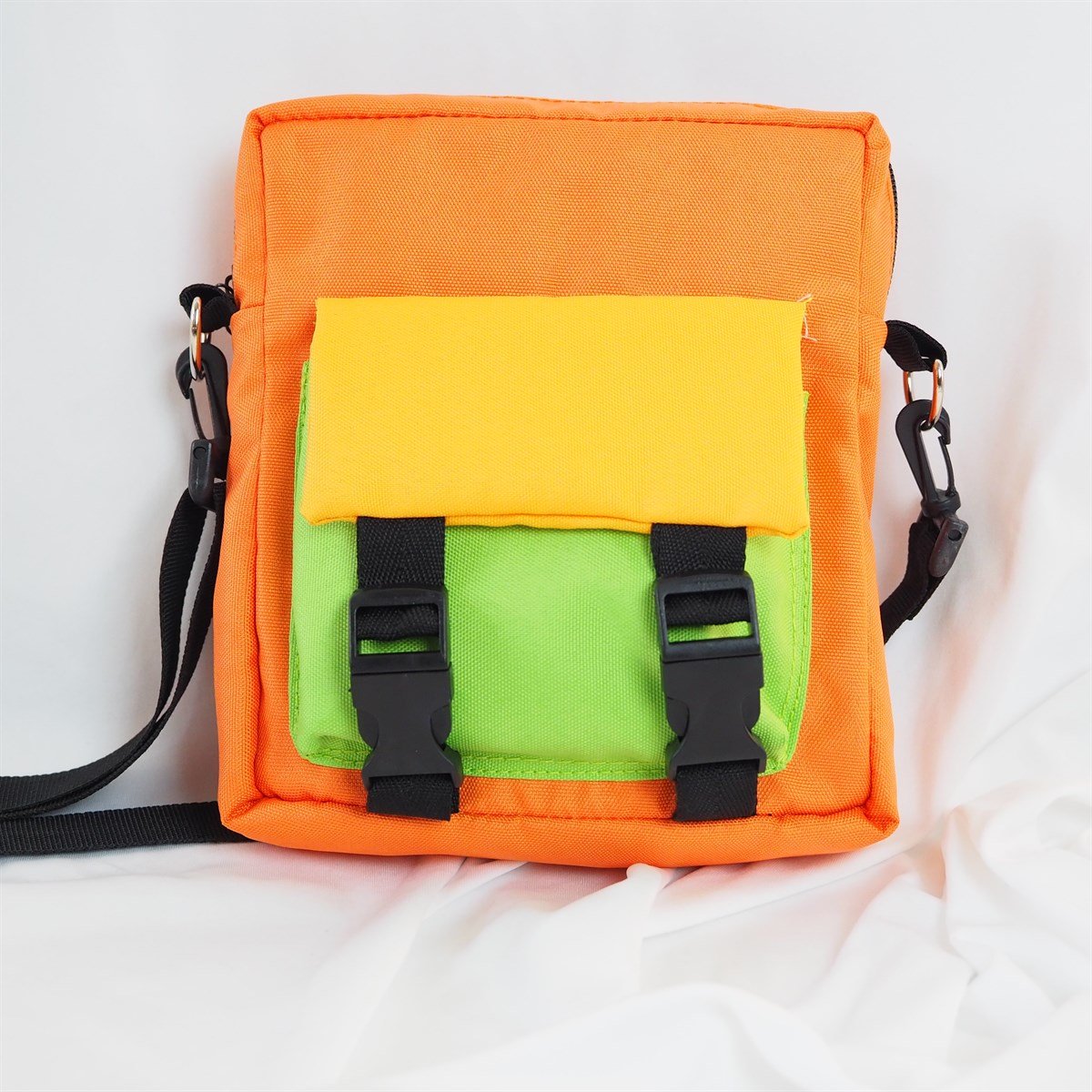 3 Renk Crossbody Çanta - Turuncu 