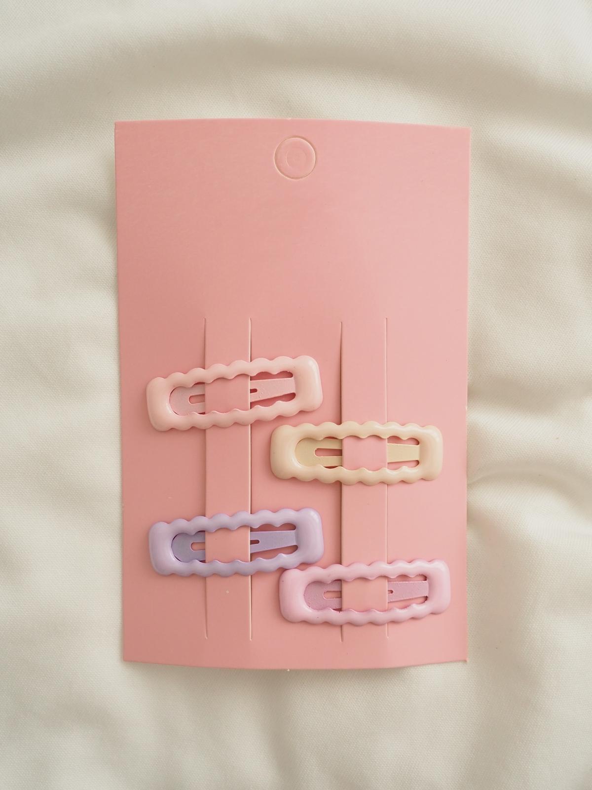 4lü Dalgalı Pastel Soft Çıt Çıt Toka