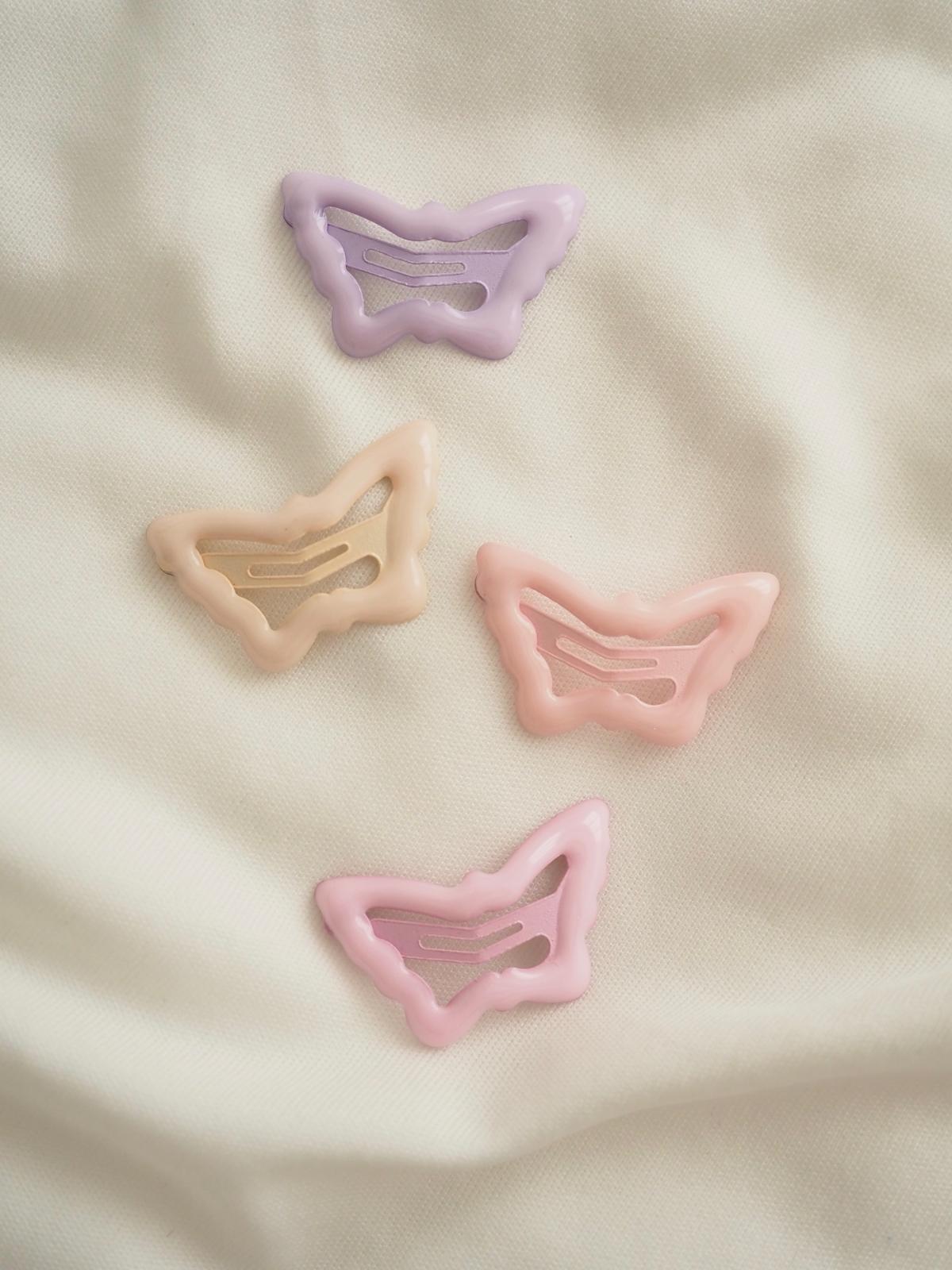 4lü Kelebek Pastel Soft Çıt Çıt Toka