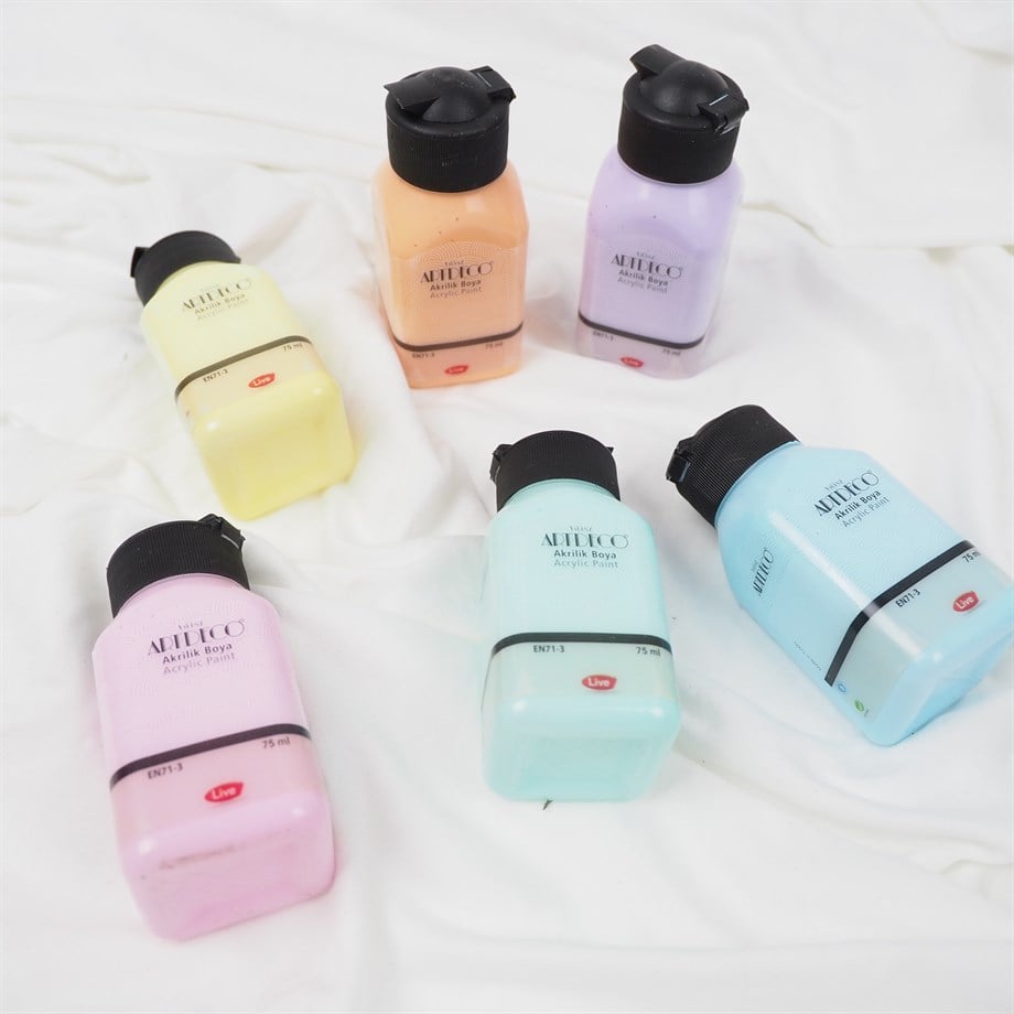 6 lı Pastel Akrilik Boya Seti