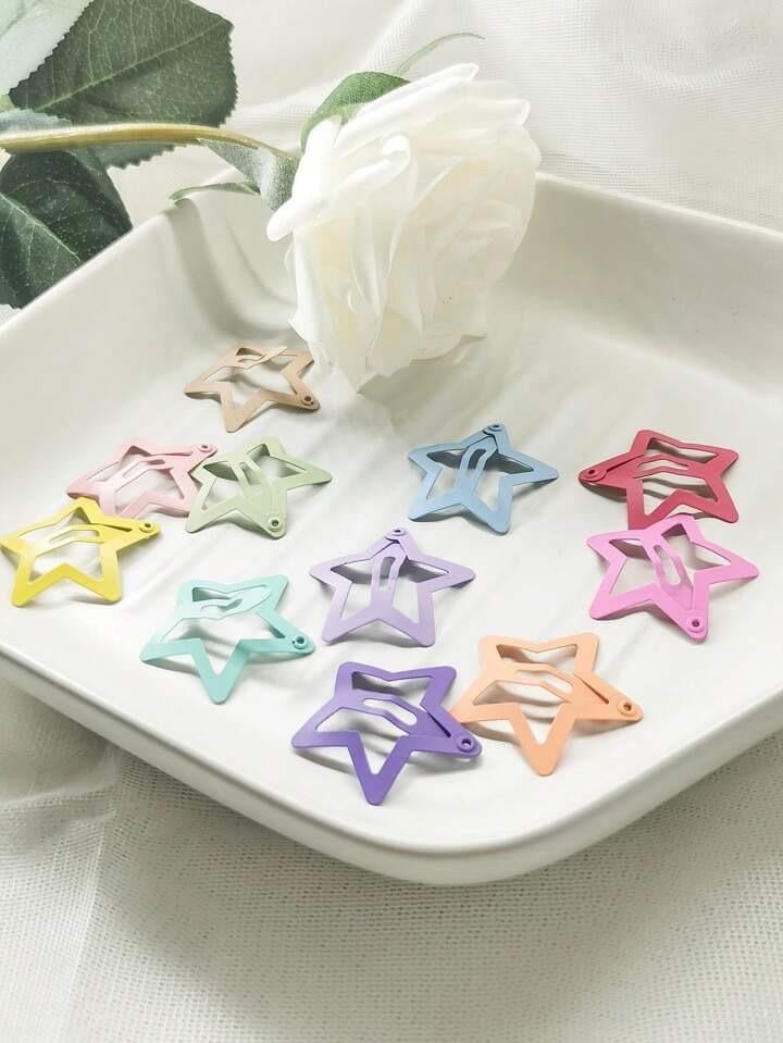 6lı Pastel Renk Yıldız Çıt Çıt Star Toka