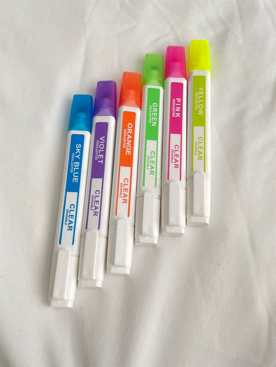 6'lı Silinebilir Fosforlu Kalem Seti