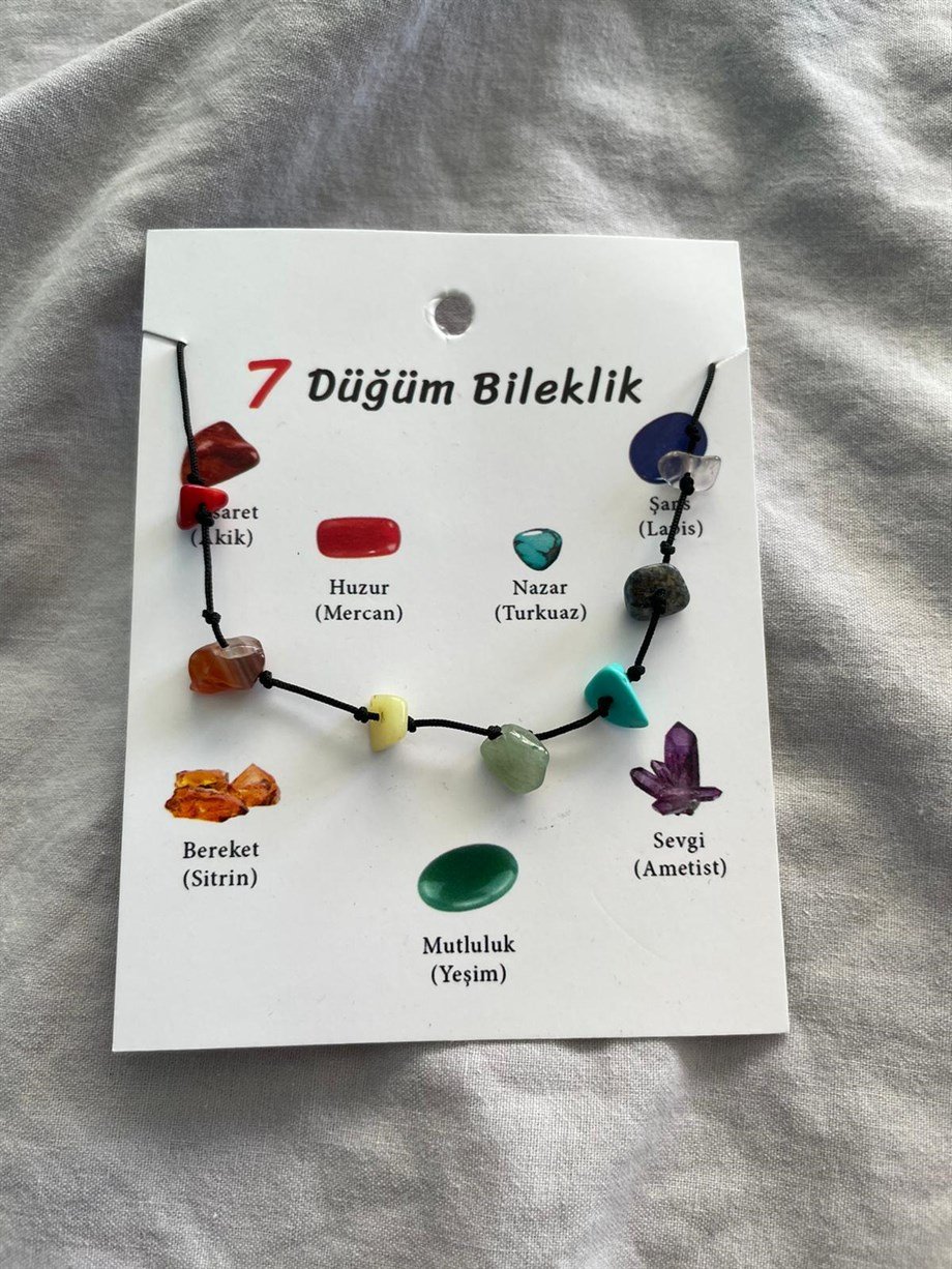7 Düğüm Doğal Taşlı Bileklik / Halhal