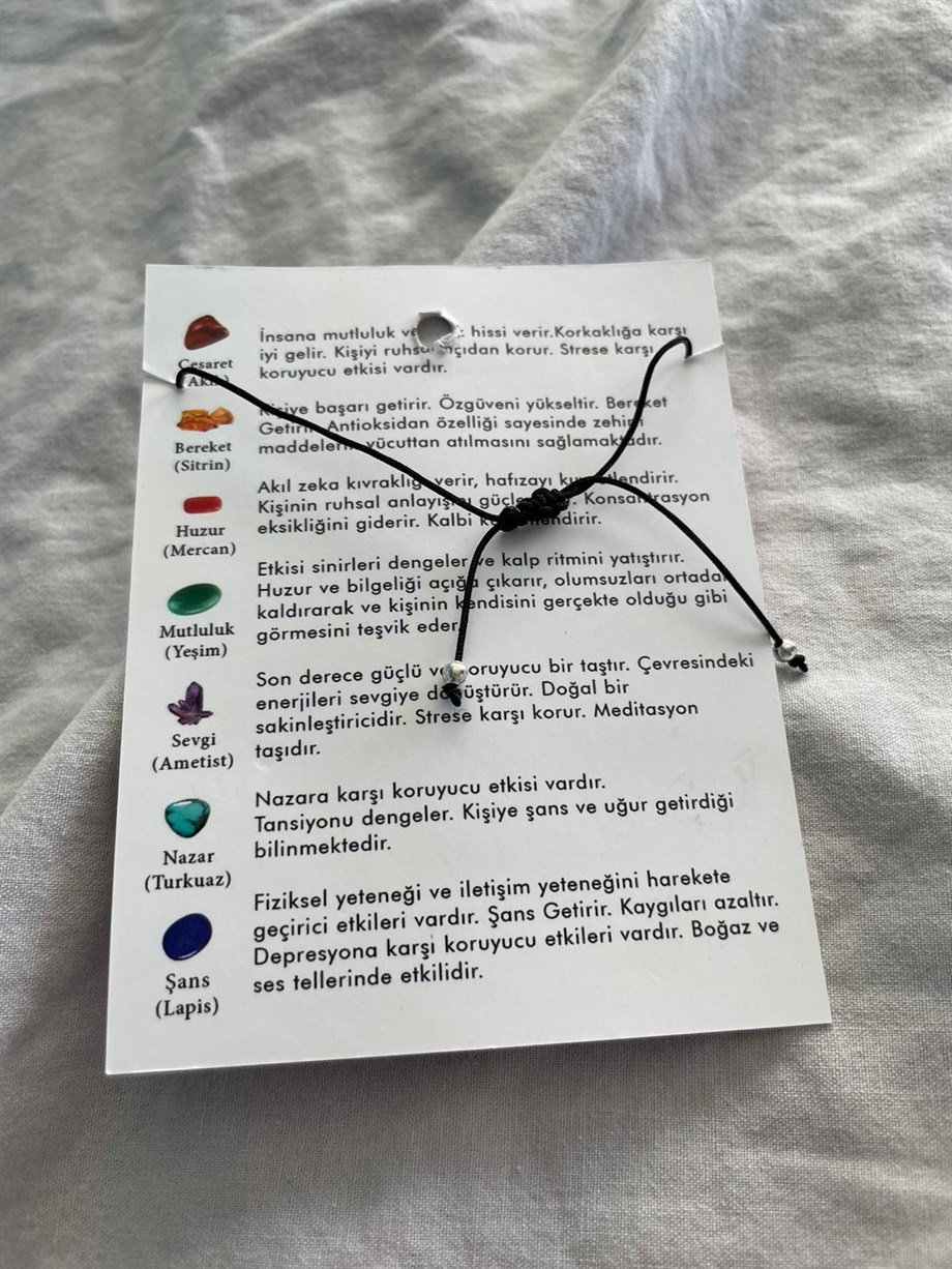 7 Düğüm Doğal Taşlı Bileklik / Halhal