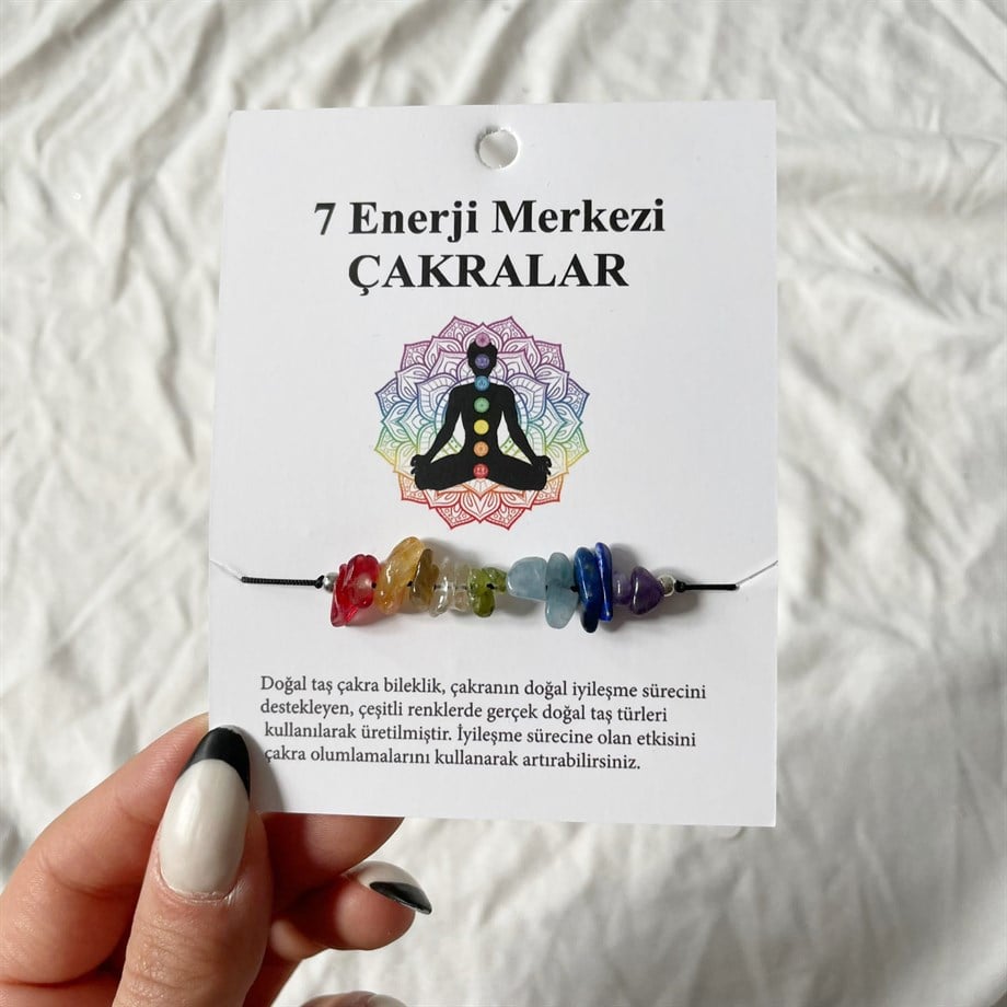 7 Enerji Merkezi Kırık Doğal Taş Çakra Bileklik