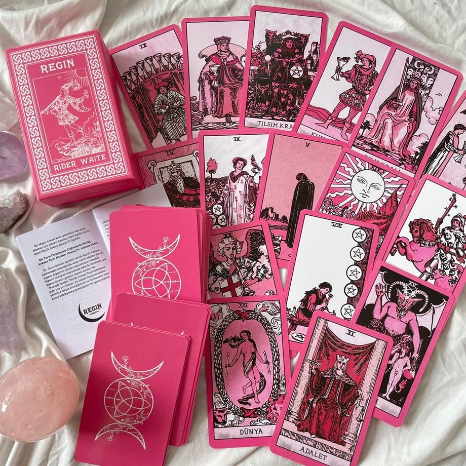78 Kartlı Regin Pink Rider Waite Tarot Destesi 