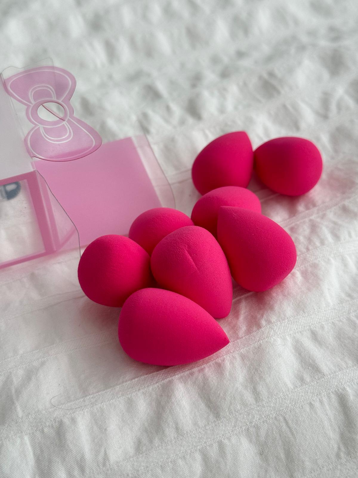 8li Küçük Boy Makyaj Süngeri Seti Pembe