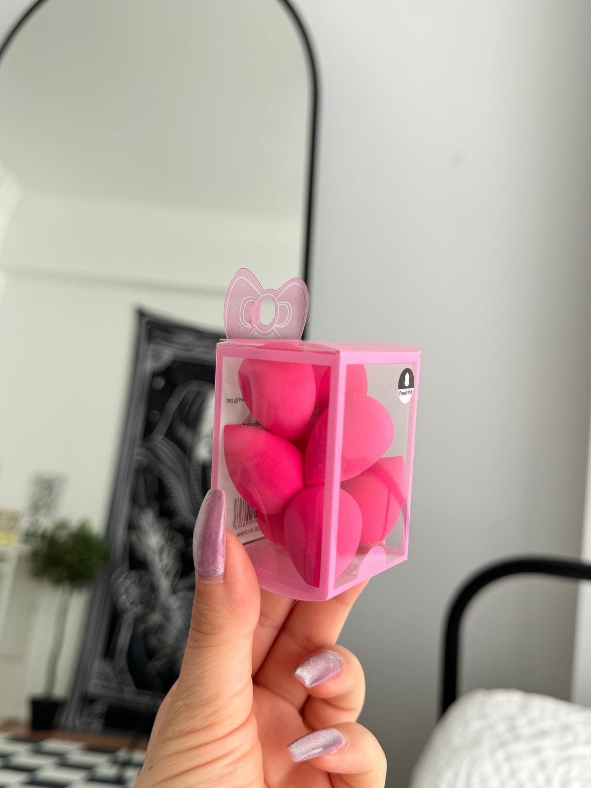 8li Küçük Boy Makyaj Süngeri Seti Pembe