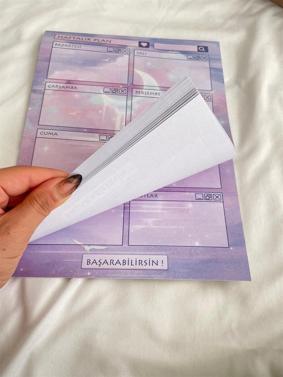 Aesthetic Purple A4 Haftalık planlayıcı
