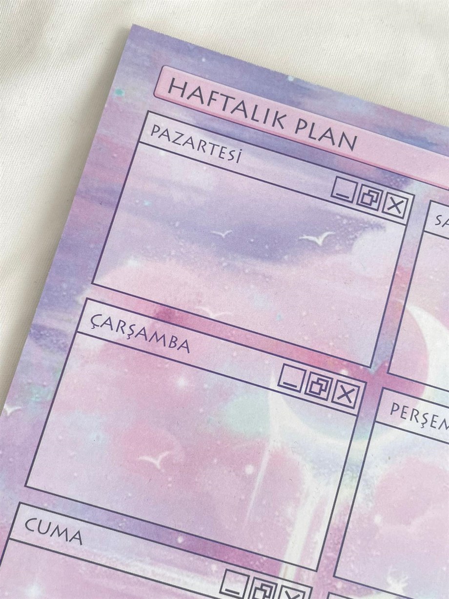 Aesthetic Purple A4 Haftalık planlayıcı