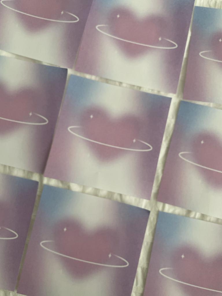 Aesthetic Purple Heart Memo Pad Kare Not Defteri