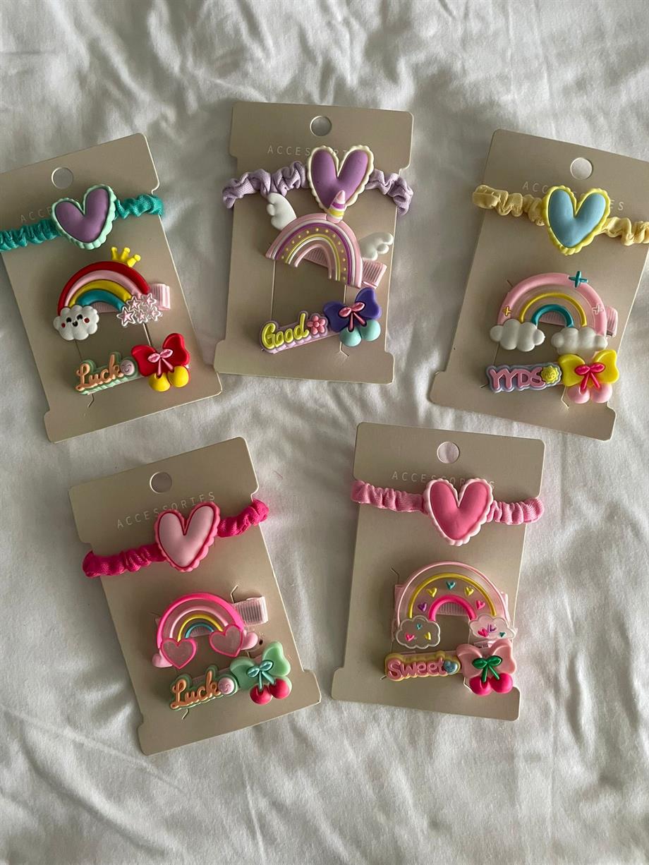 Aesthetic Rainbow Toka Seti Açık Pembe